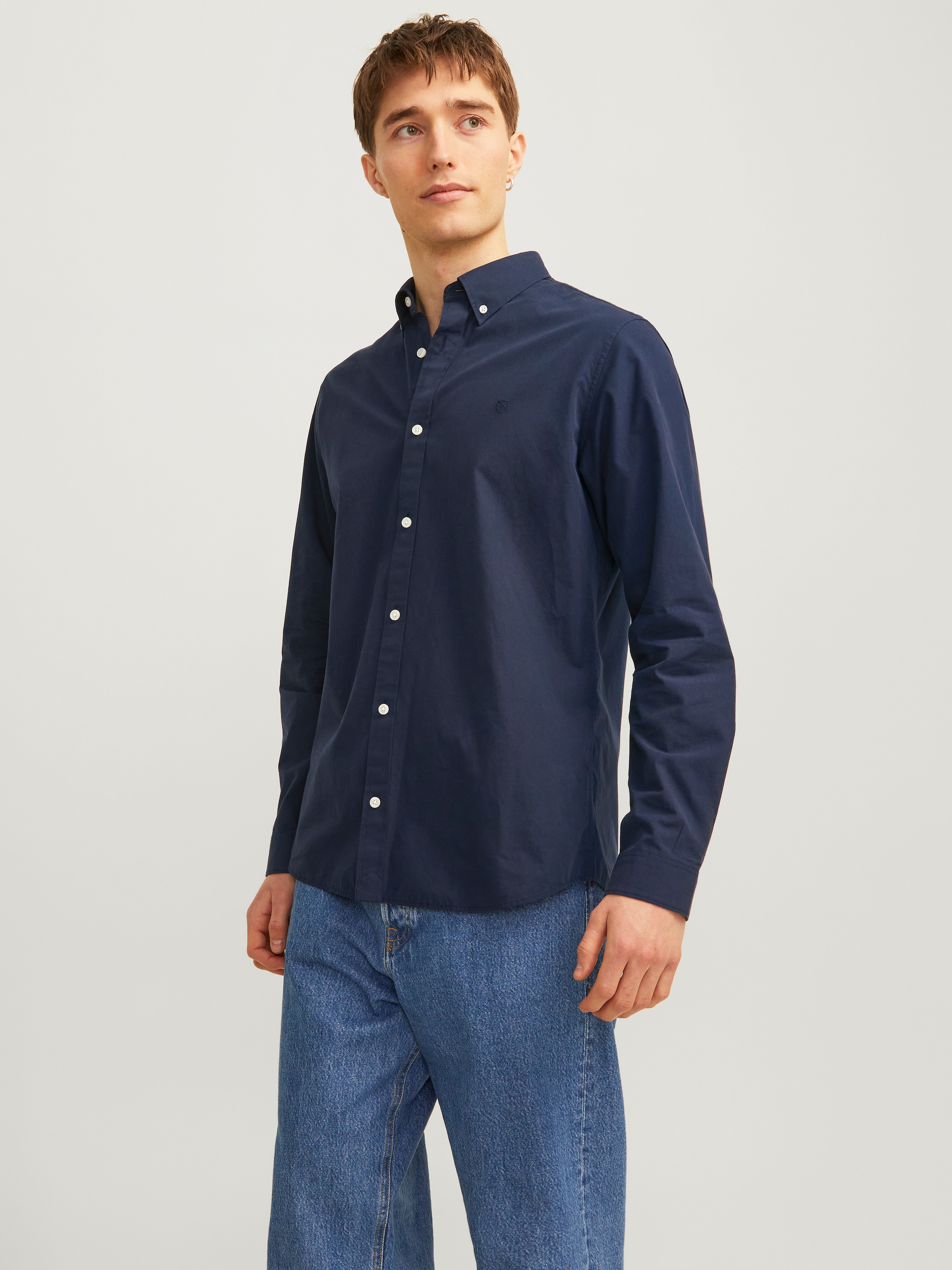 Jack & Jones Langarmhemd »JPRCCPOPLIN LOGO COMFORT SHIRT L/S SN«
