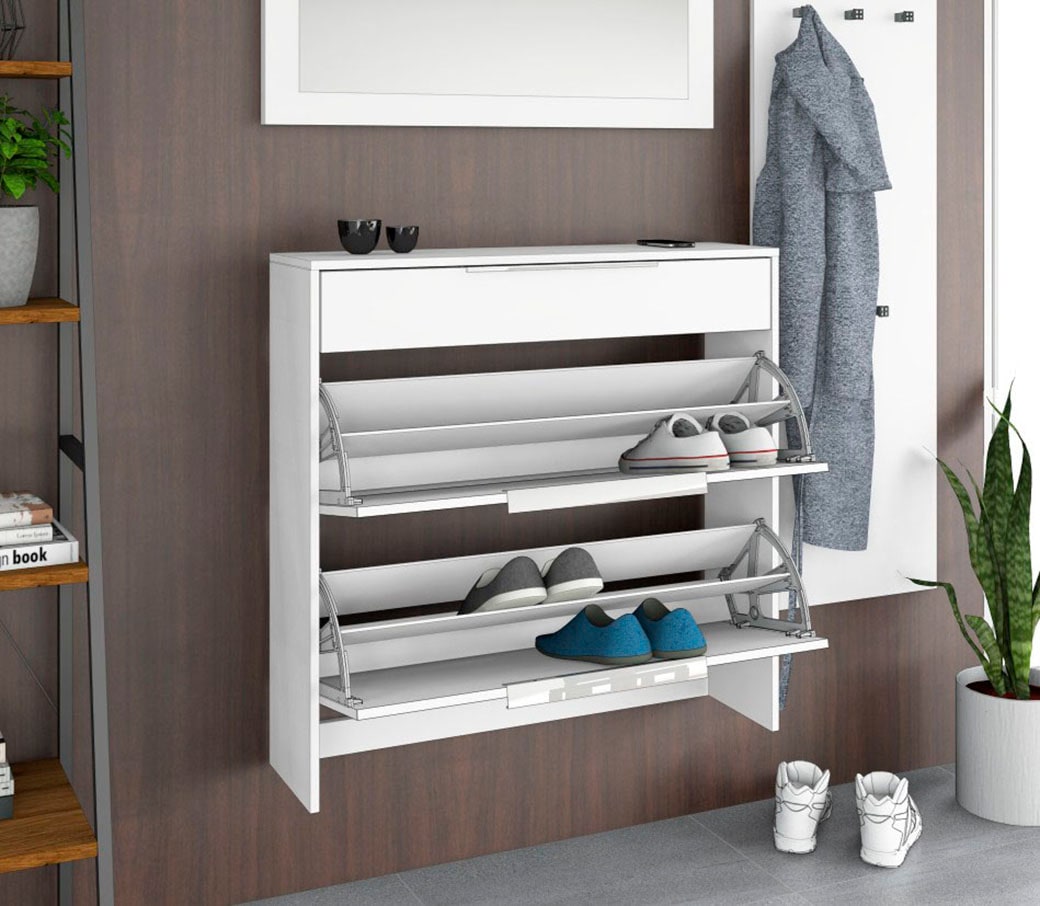 borchardt Möbel Schuhschrank »Oliva« Breite 89 cm, hängend, mit 2 Doppeltrommeln und 1 Schubkasten