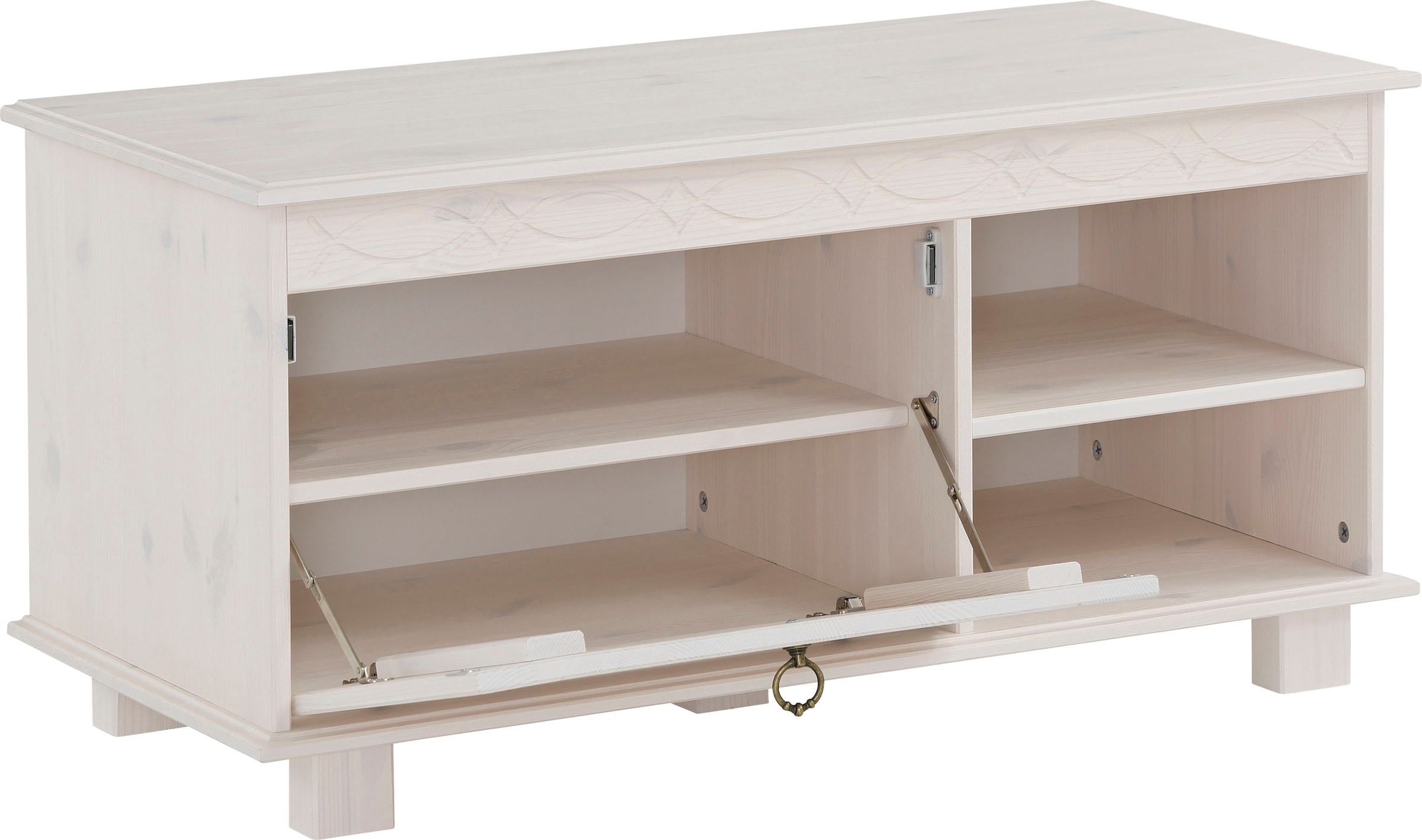 Home affaire Schuhbank »Indra«, aus massiver Kiefer, FSC®, Breite 90 cm, dezentes Ornament