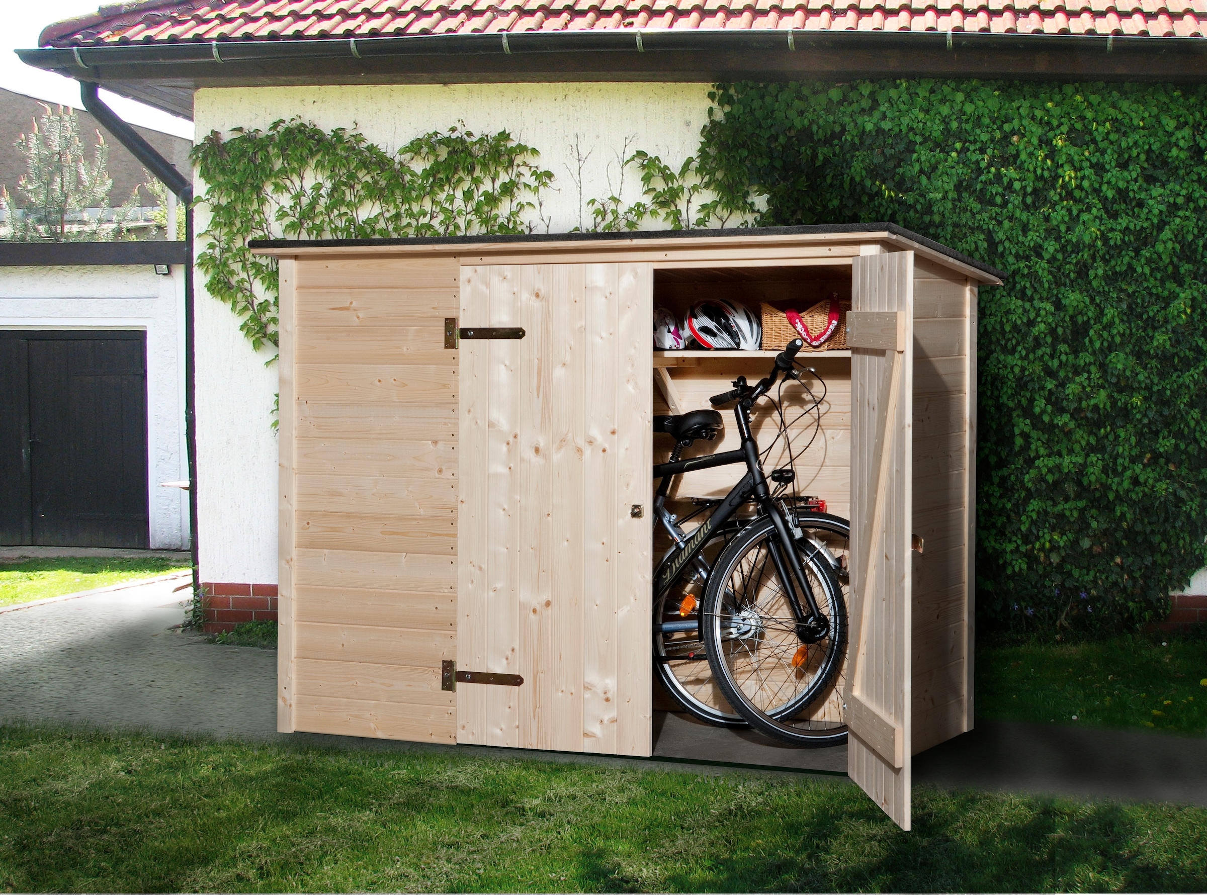 weka Fahrradbox, Mülltonnenbox, BxTxH: 205x84x151 cm