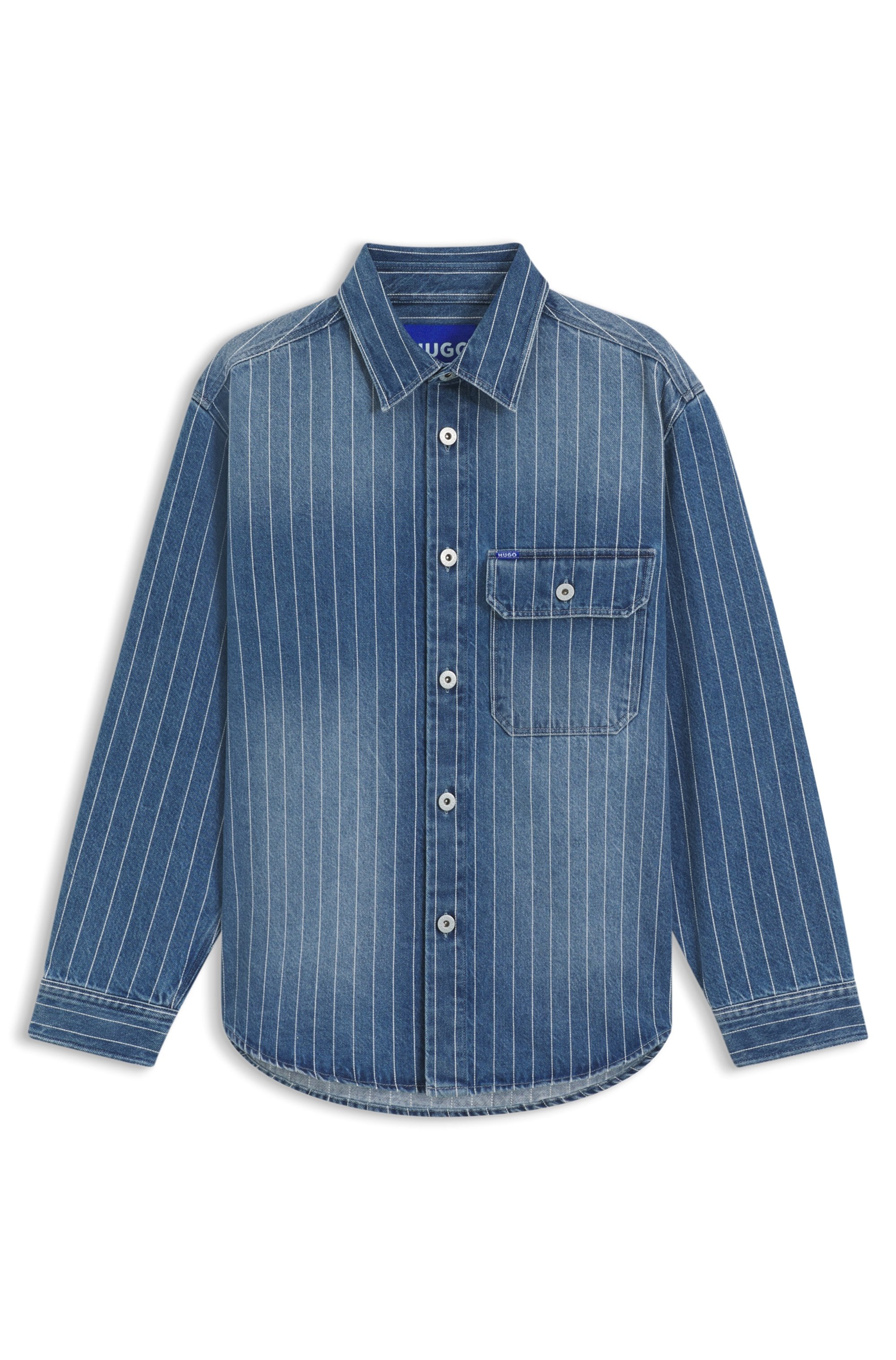 HUGO Blue Jeanshemd »Ebolt«, aus gestreiftem Denim