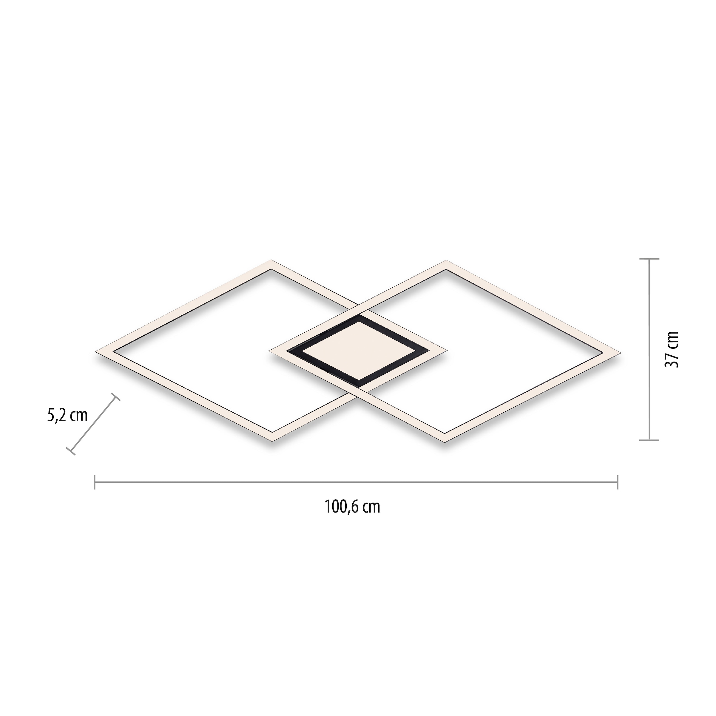 JUST LIGHT Deckenleuchte »ASMIN«, 1 flammig, Leuchtmittel LED-Board | LED fest integriert, LED, separat steuerbar (Schalter), separat steuerbar (Schalter)