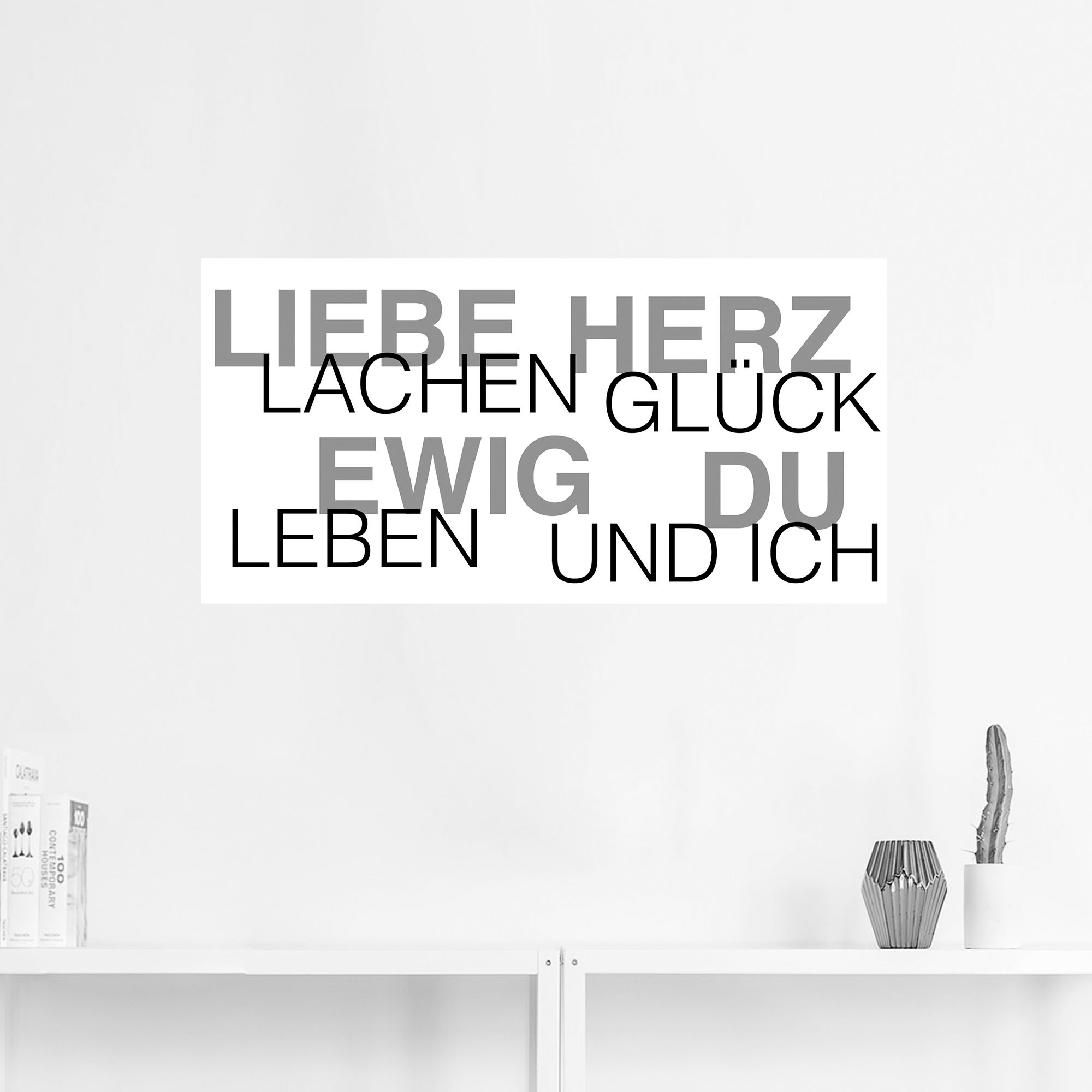 Artland Wandbild »Liebe Statement Bild«, Sprüche & Texte, (1 St.), als Alubild, Outdoorbild, Leinwandbild, Wandaufkleber, versch. Größen
