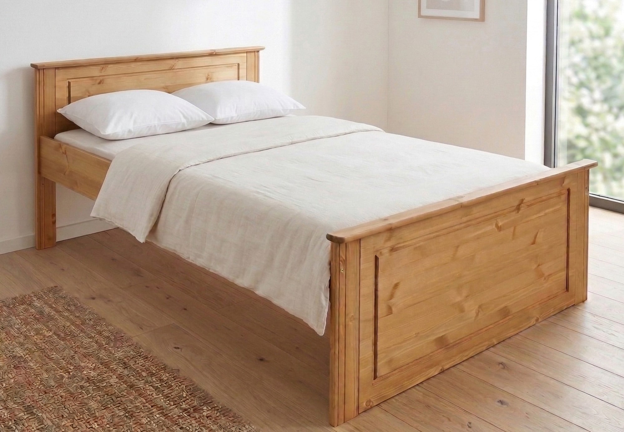 OTTO home Massivholzbett »Hugo, FSC® zertifiziert, Landhausstil, zeitlos und edel« auch als Super Sparset inklusive Schubkästen,  Stauraumbett, extra belastbar, Made in EU, viele Breiten