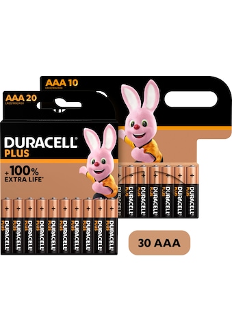 Duracell Batterie »20+10 Pack: 30x Micro/AAA/LR03«, LR03, 1,5 V, (Packung, 30 St.,... kaufen