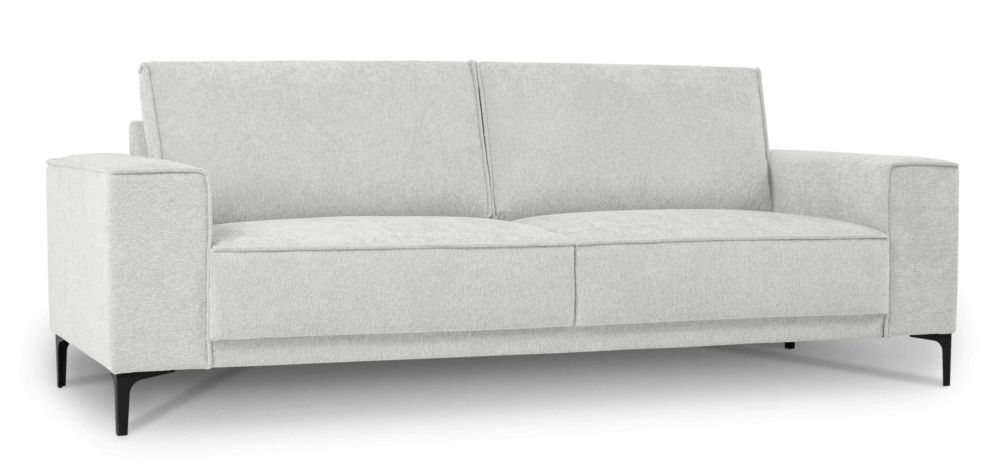 Places of Style 3-Sitzer »3er Sofa Oland, Struktur, Flachgewebe, Luxus-Microfaser, Boucle«, 224 cm, Wellenunterfederung, Skandi-Design, Metallfüße