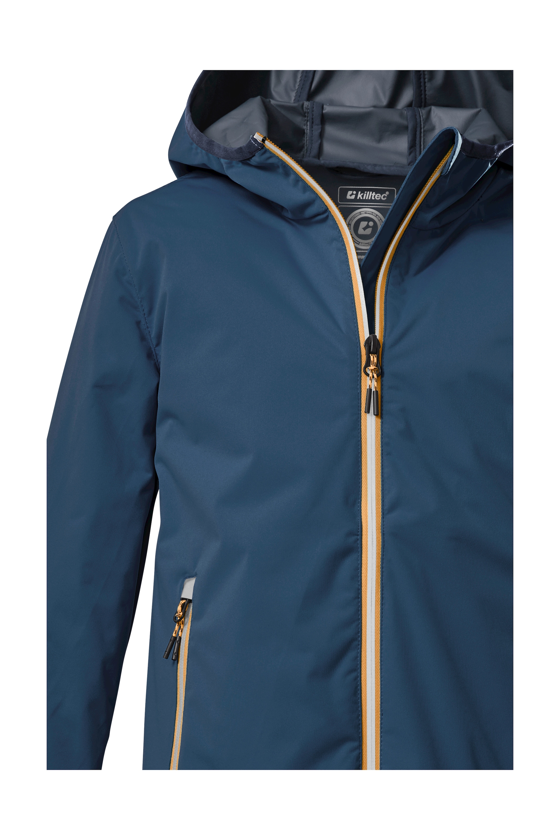 Killtec Outdoorjacke »KOS 230 BYS JCKT«, Packbare, 100% wasserdichte Jacke mit Kapuze und reflektierenden Elementen