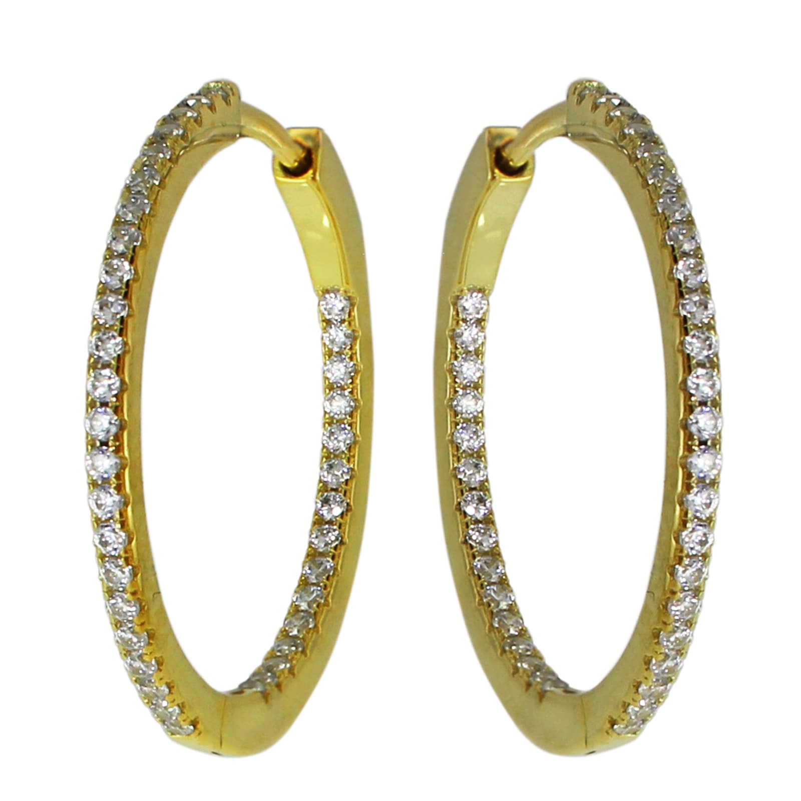 OSTSEE-SCHMUCK Klappcreolen »- Simone 30 mm - Silber 925/000, vergoldet - Zirkonia«