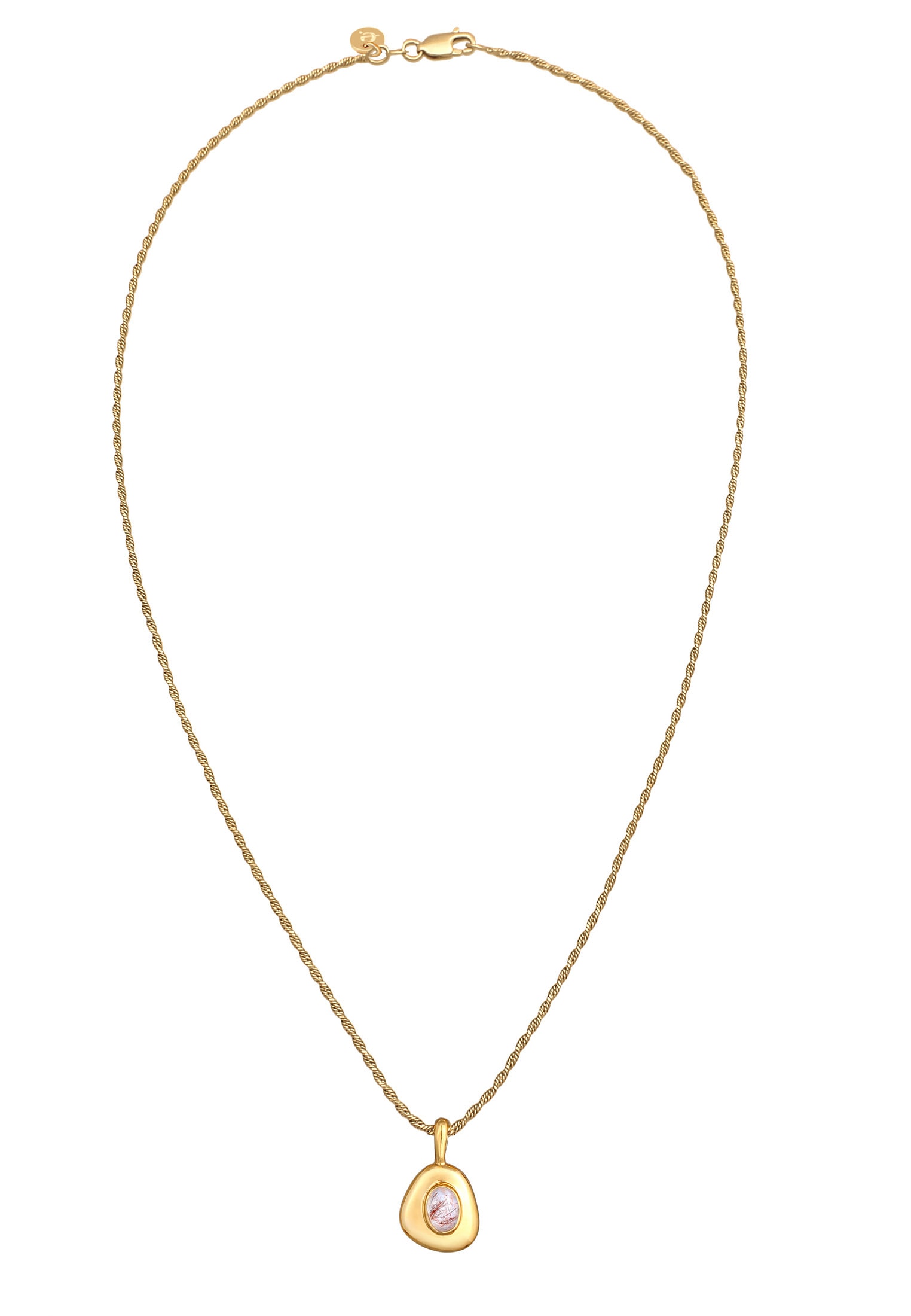 Elli Premium Silberkette »Halskette Quarz Engelshaar Kordelkette 925 Silber«