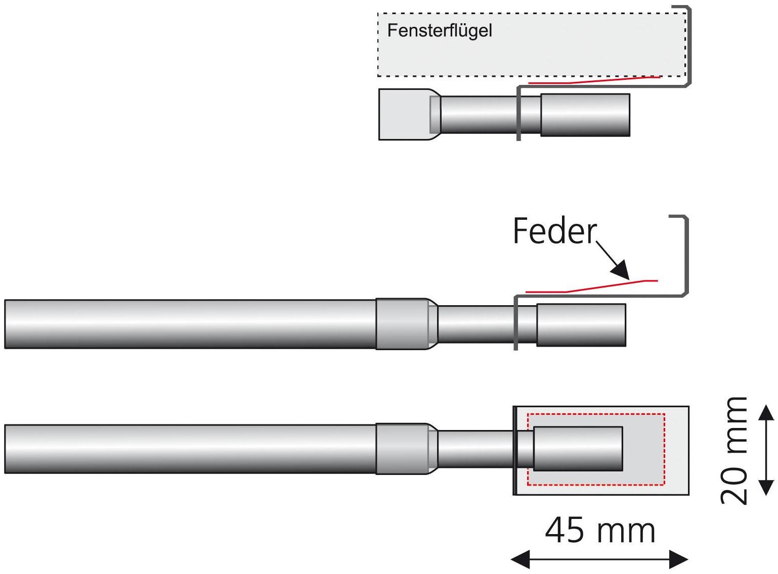 Liedeco Scheibenstange ausziehbar im Online-Shop 1 »Easy-Fix«, läufig-läufig, OTTO