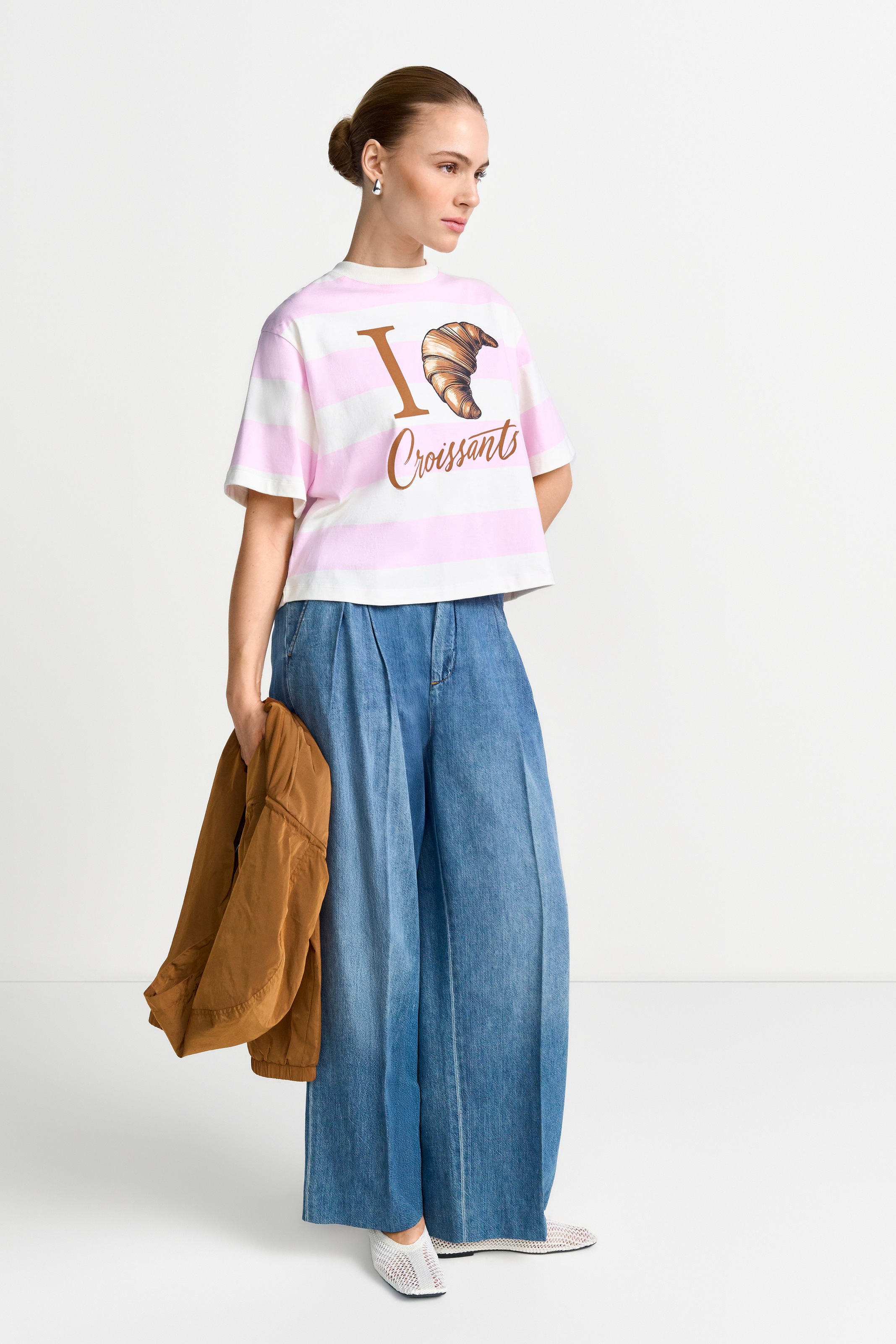 RICHROYAL T-Shirt oversized, croped, großes Frontmotiv, aus reiner Baumwolle