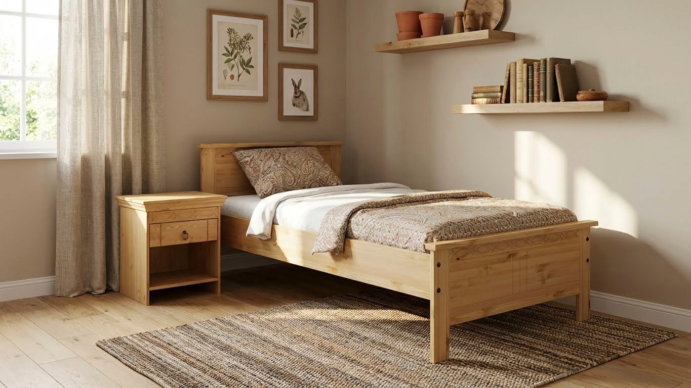 OTTO home Massivholzbett »Indra, TOPSELLER, Landhausstil, edles Design,zertifiziertes Massivholz« Breite/Belastbarkeit 180cm/220 KG, 140cm/180 KG, 90cm/120 KG,  mit Kopfteil, mit dekorativen Fräsungen, aus Kiefer