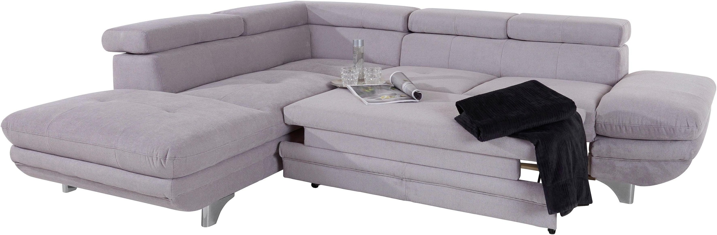 COTTA Polstergarnitur »Enterprise L-Form«, (Set), Set bestehend aus: Ecksofa mit Arm- & Kopfteilverstellung & Hocker