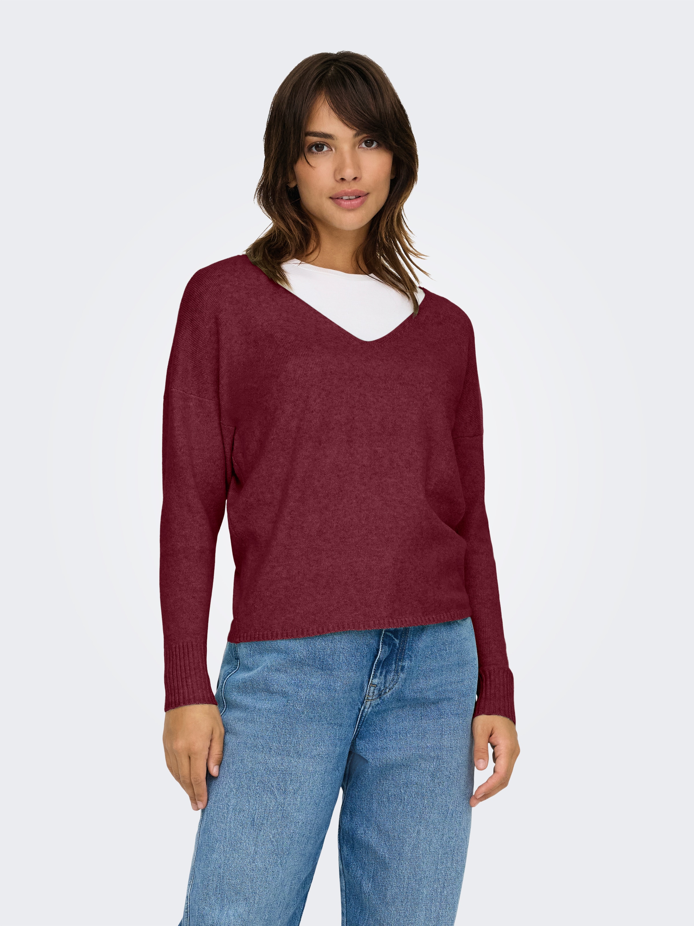 ONLY V-Ausschnitt-Pullover »ONLRICA LIFE L/S V-NECK PULLO KNT NOOS«