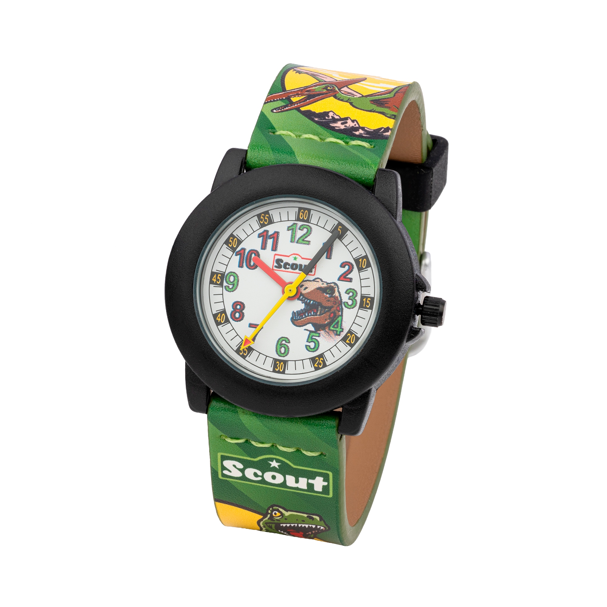 Scout Quarzuhr »Crystal, 280305041, Dinosaurieruhr,« Armbanduhr, Kinderuhr, Lernuhr, Geschenkidee, Schulanfang, Jungen,Dino
