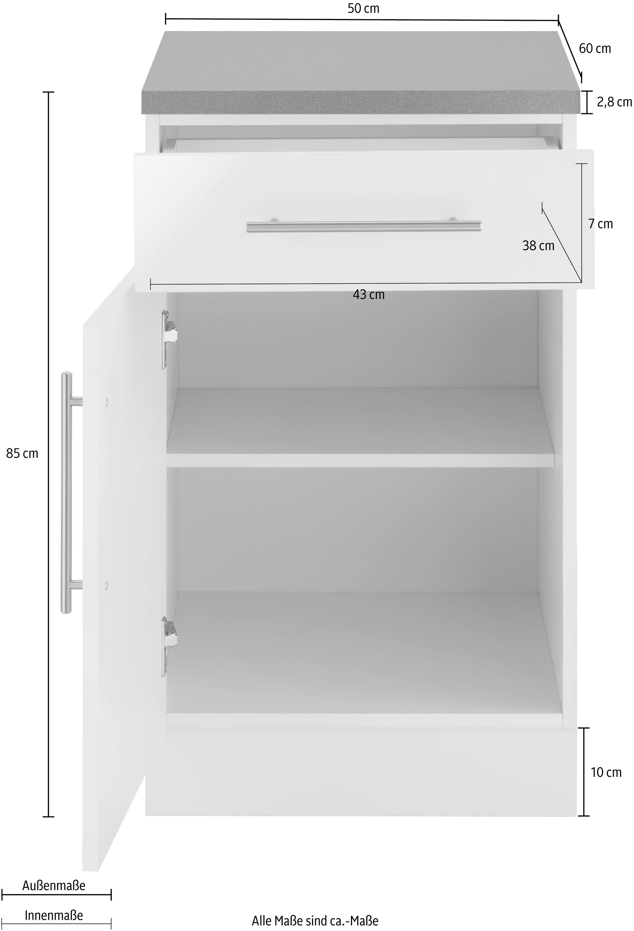 wiho Küchen Unterschrank »Cali« 50 cm breit