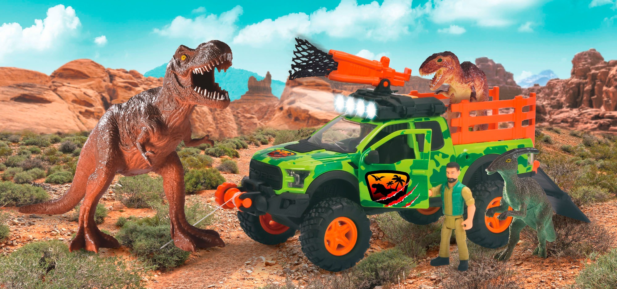 Dickie Toys Spielfigur »Spielset - Dino Hunter«, mit Licht und Sound