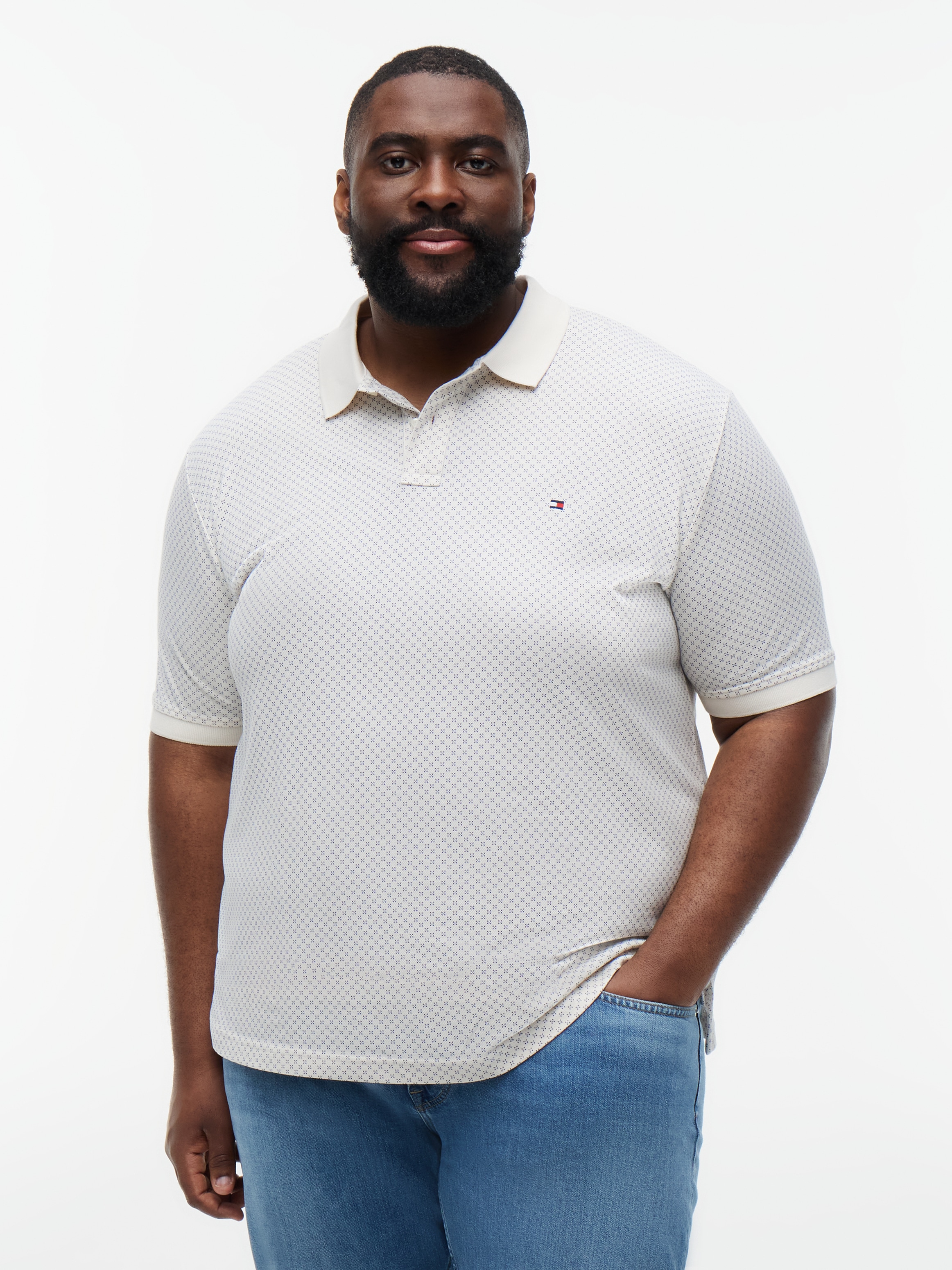 Tommy Hilfiger Big & Tall Poloshirt »BT-MICROPRINT PIQUE REGULAR« mit geometrischem Muster, Große Größen