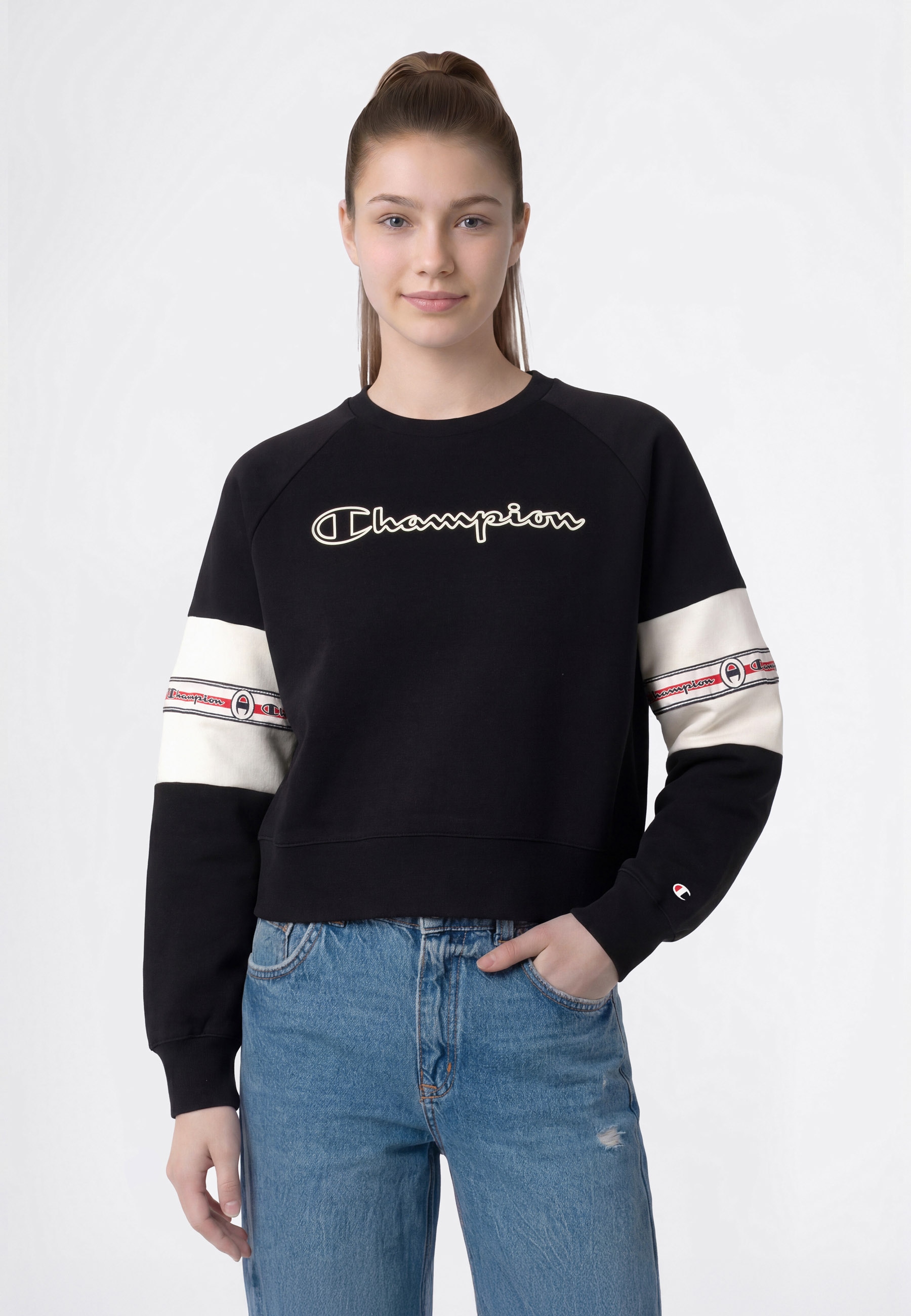 Champion Sweatshirt »SPORTWEAR CREWNECK Standard Fit«, für Kinder, sportlicher Stil, mit Crewneck-Ausschnitt, Langarm-Design
