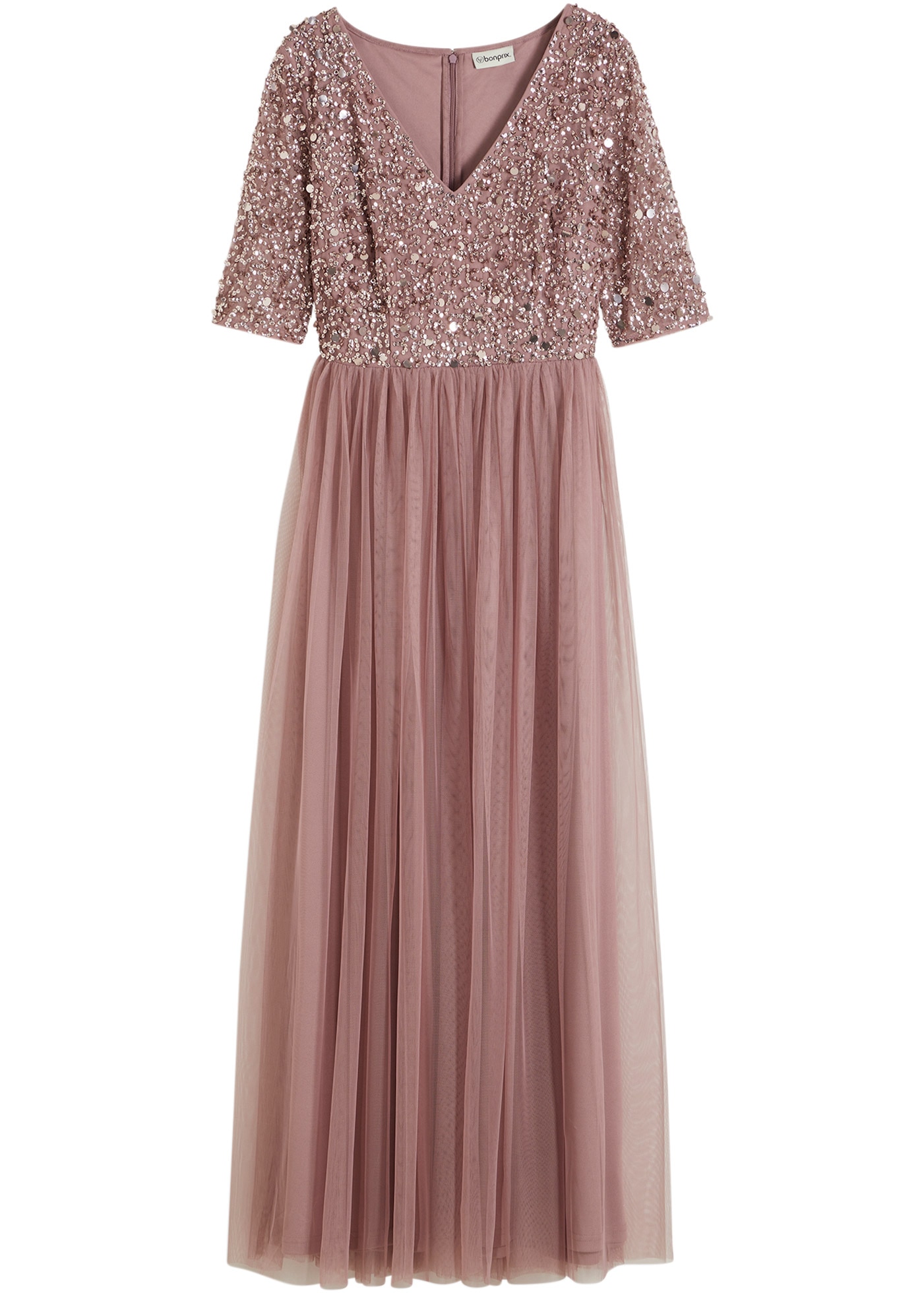 bonprix Abendkleid für festliche Anlässe, mit Tüll-Rock und Pailletten im Oberteil
