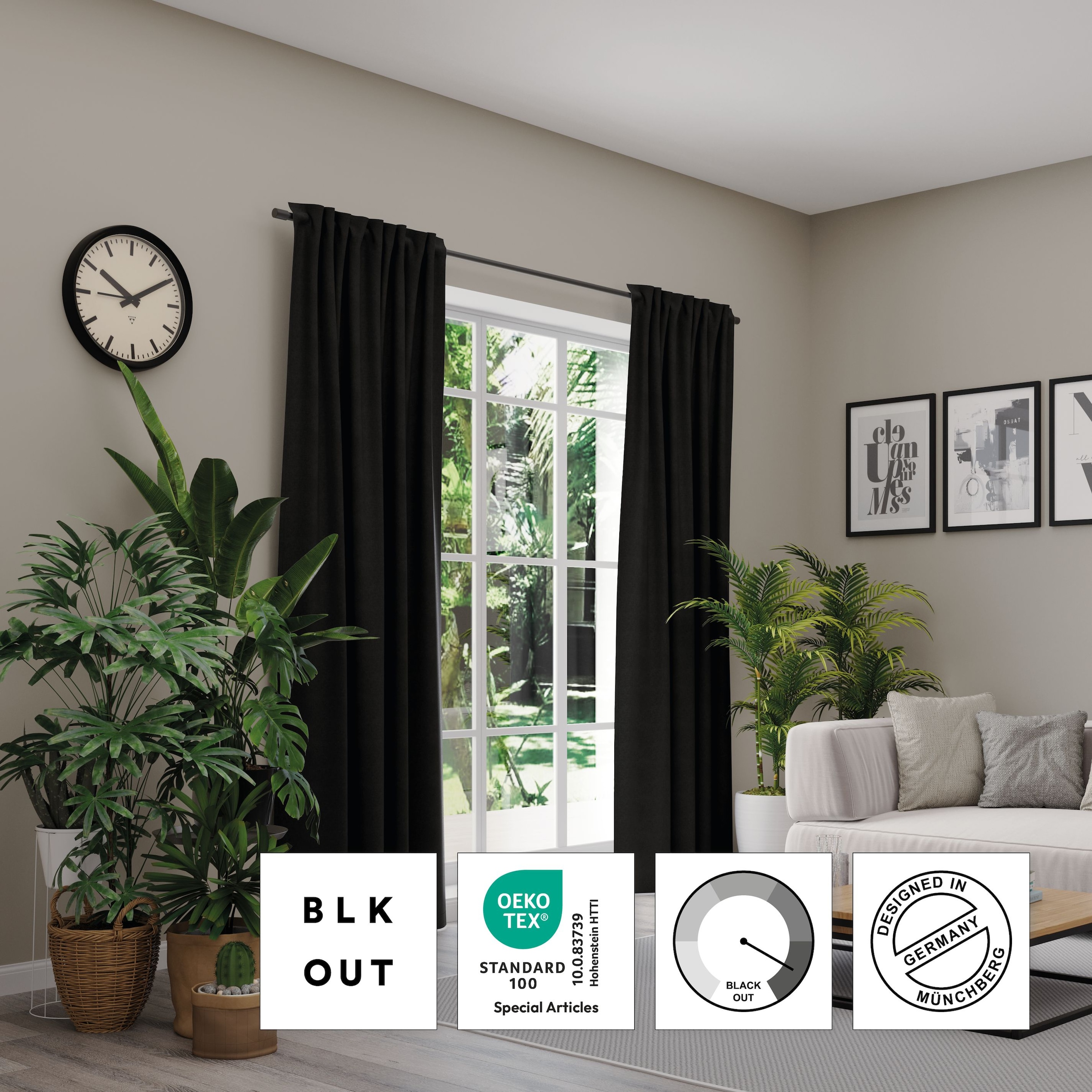 Neutex for you! Vorhang nach Maß »VELVETDREAM« Multifunktionsband 1 Stk. tlg. Uni Blackout mit samtiger Oberfläche