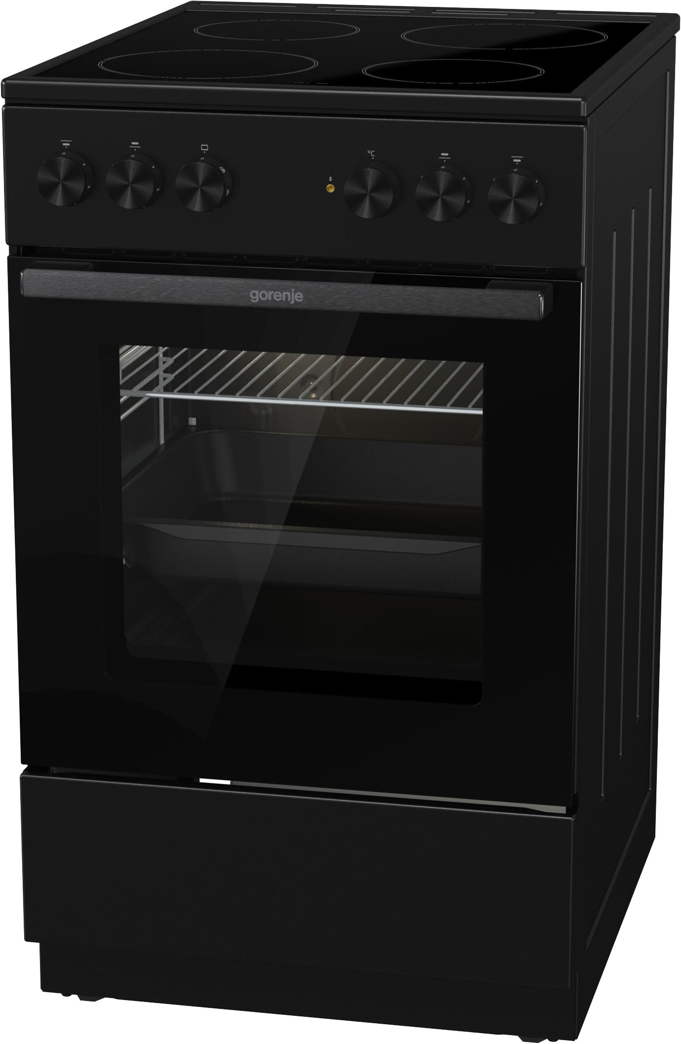 GORENJE Elektro-Standherd »GEC5A20BG« mit 1-fach-Teleskopauszug Aqua Clean 1 Stk. tlg. Black Design
