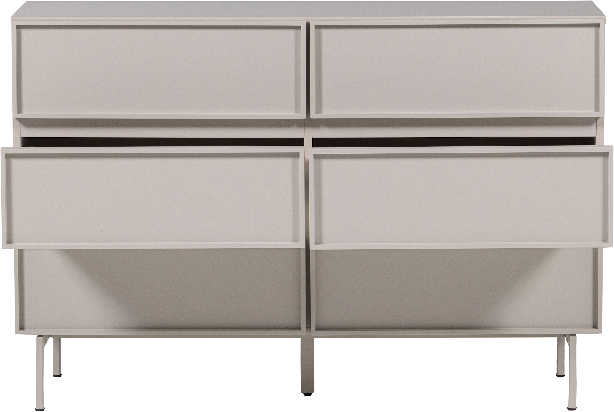 WOOOD Sideboard »Tours mit Melamin-MDF und breiter Ausführung B 120 x T 42 x H 80 cm« Tragkraft Deckplatte 50 kg, schmutzabweisende Oberfläche