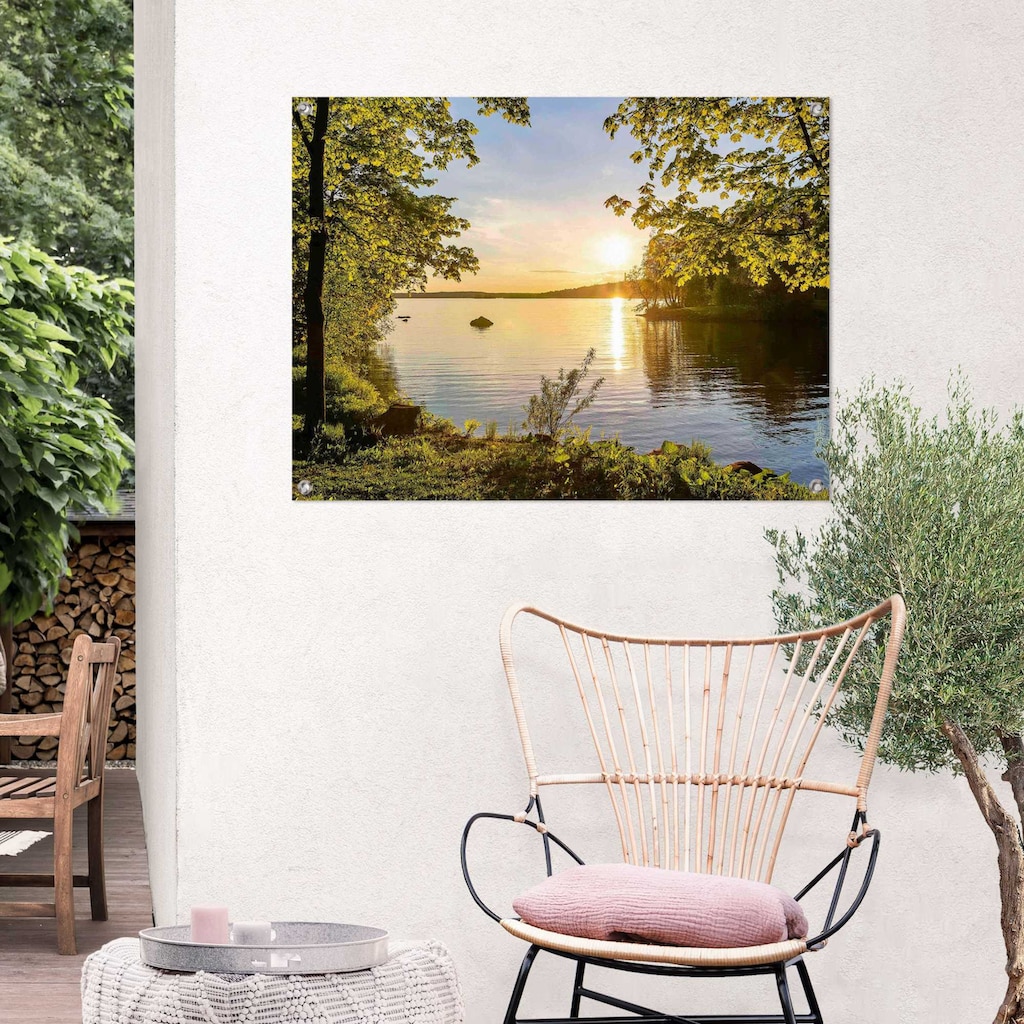Reinders! Poster »Sonnenuntergang am See«, Outdoor für Garten oder Balkon