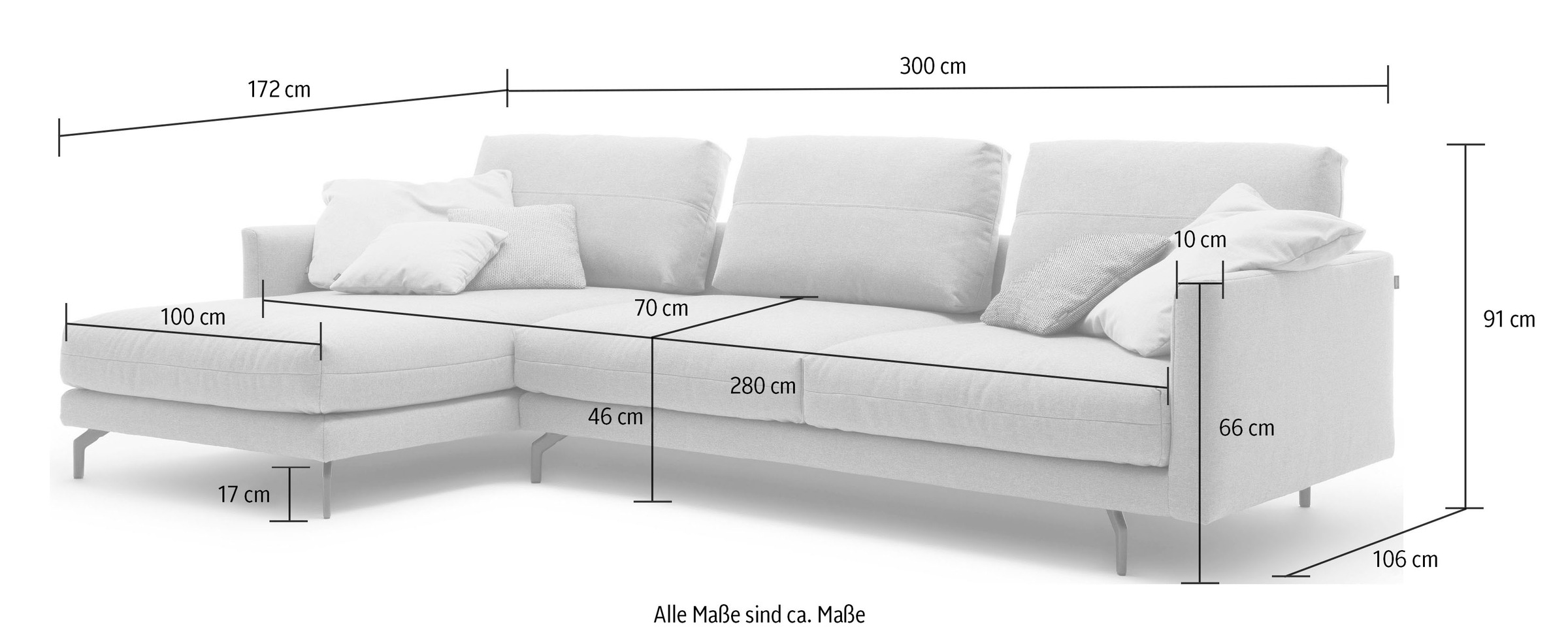 Creation BY ROLF BENZ Ecksofa »CR.414, Designecksofa, Polsterecke, L-Form« wahlweise aus feinstem Rindsleder oder hochwertigem Chenille