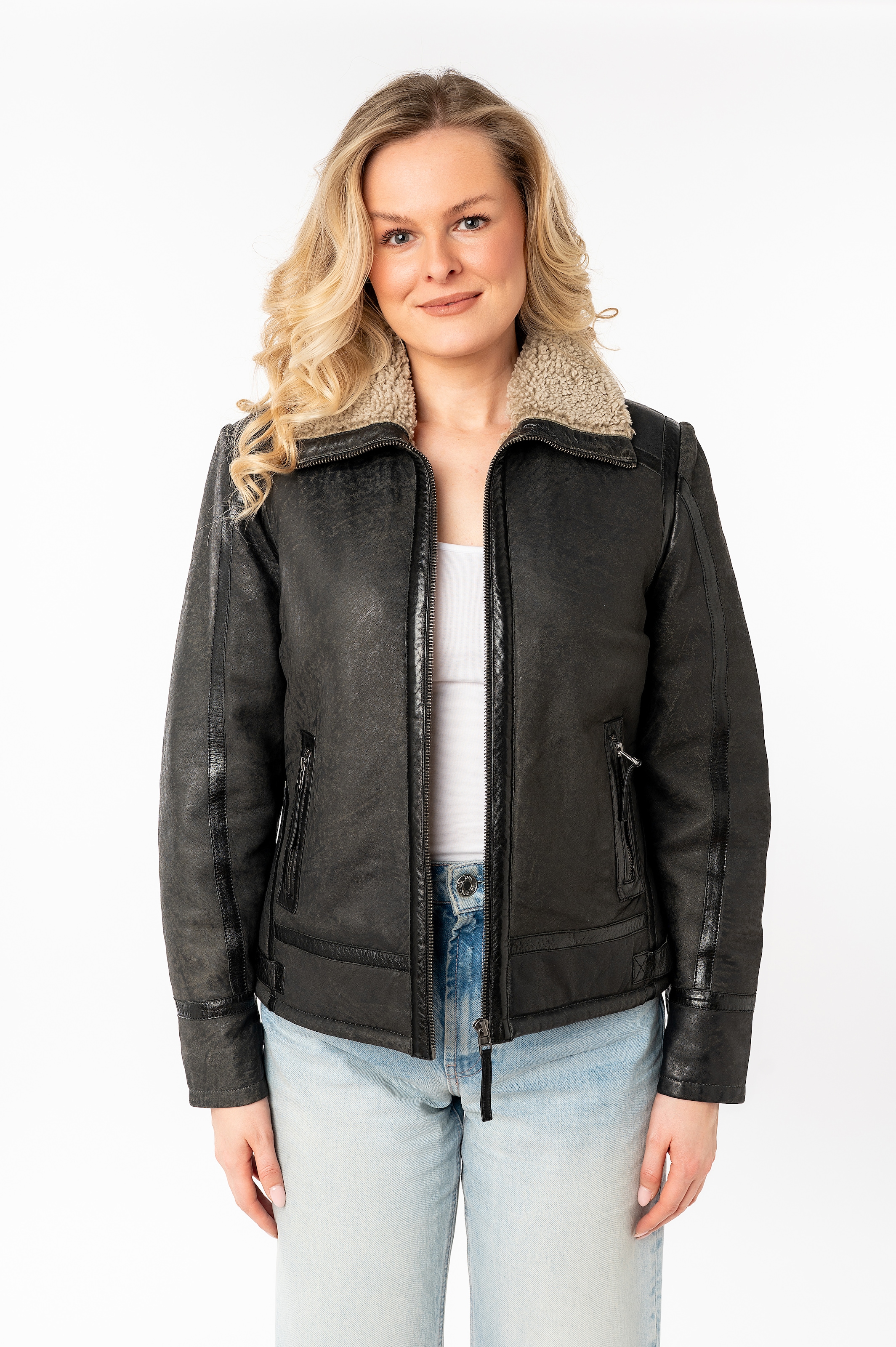 Mauritius Lederjacke »MWIske«, mit Umlegekragen
