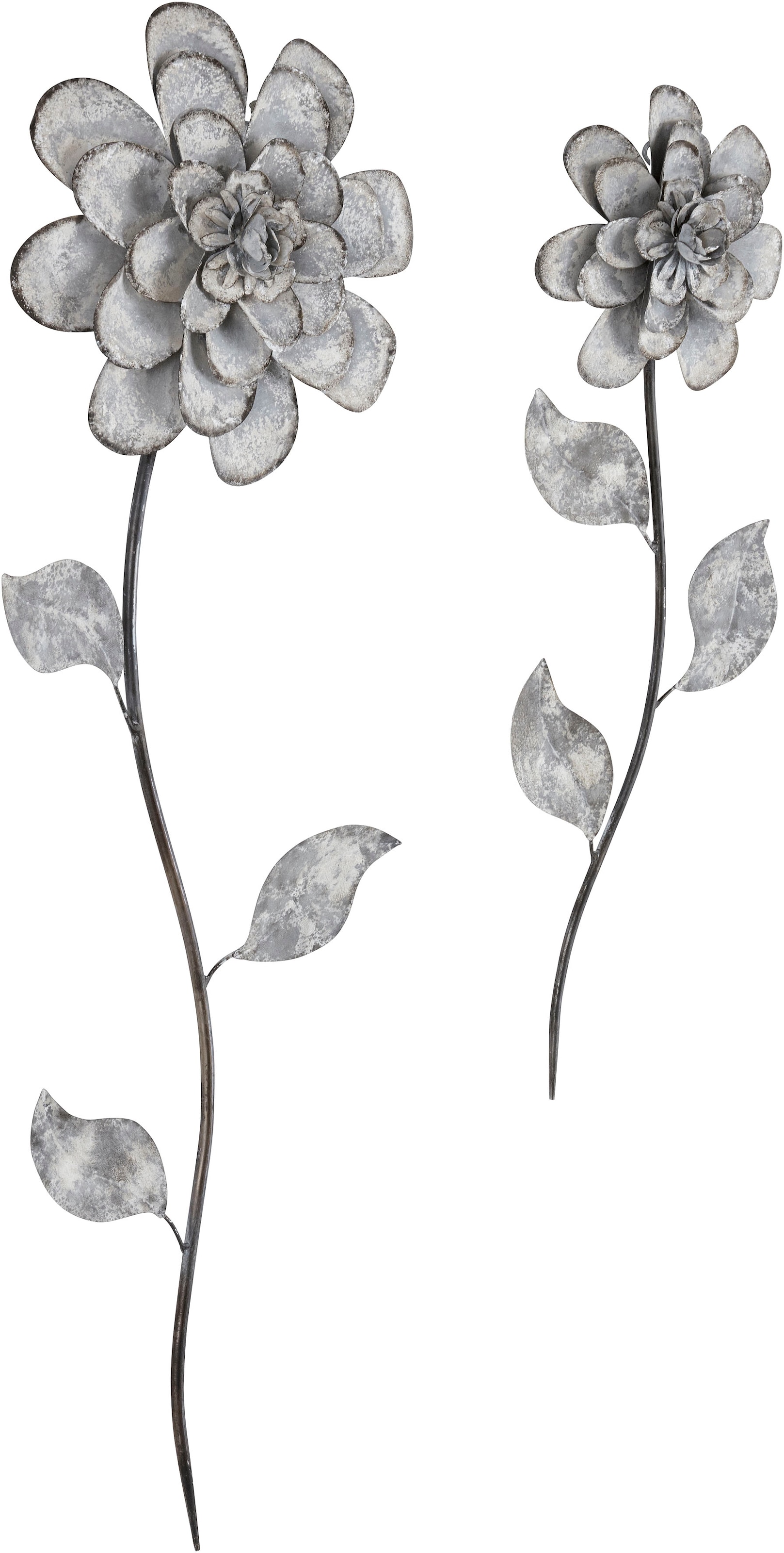 Home affaire Wanddekoobjekt »Blumen«, (2er-Set), Wanddeko, aus Metall