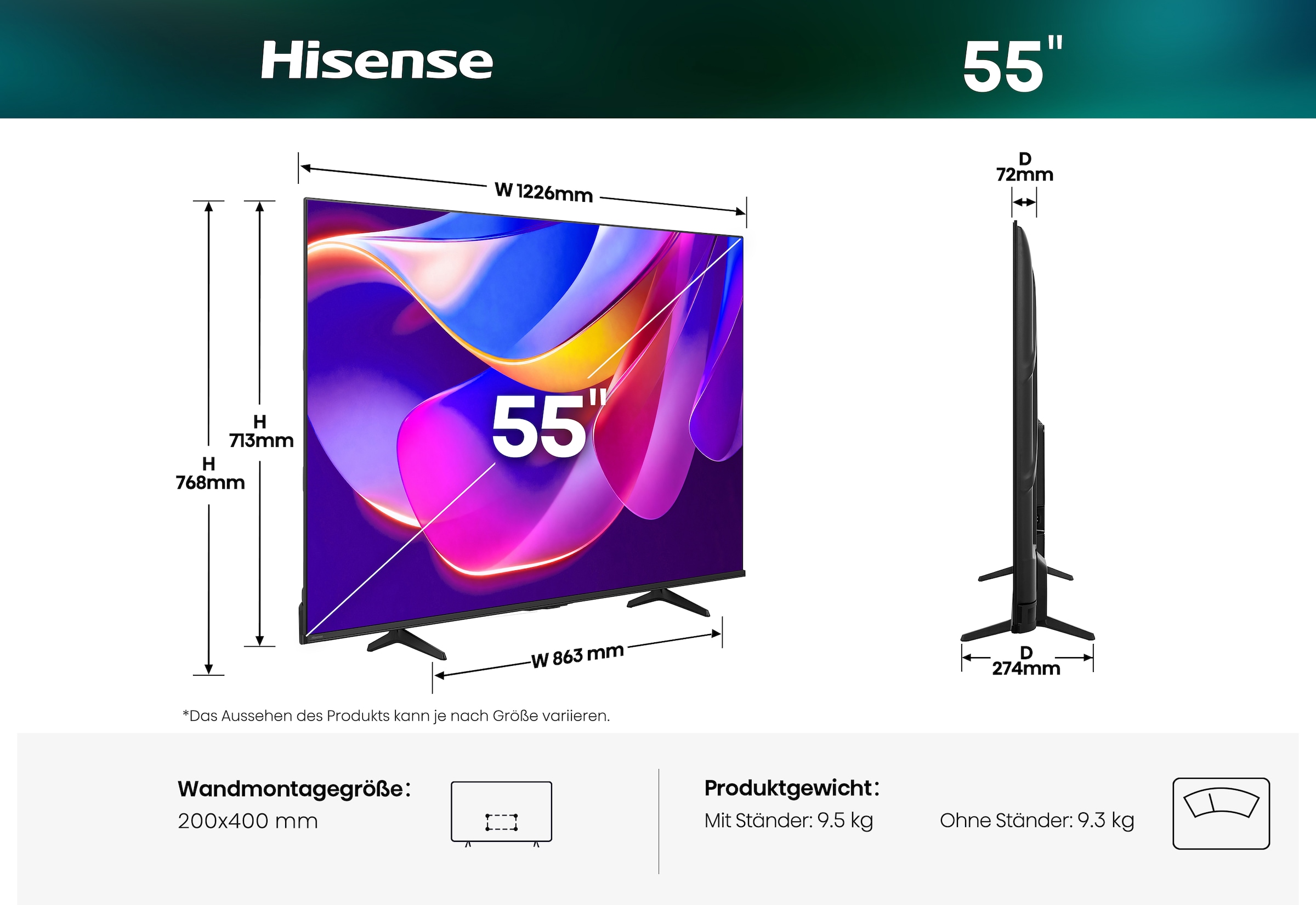 Hisense DLED-Fernseher »55E6DS« 139 cm/55 ″ Smart-TV