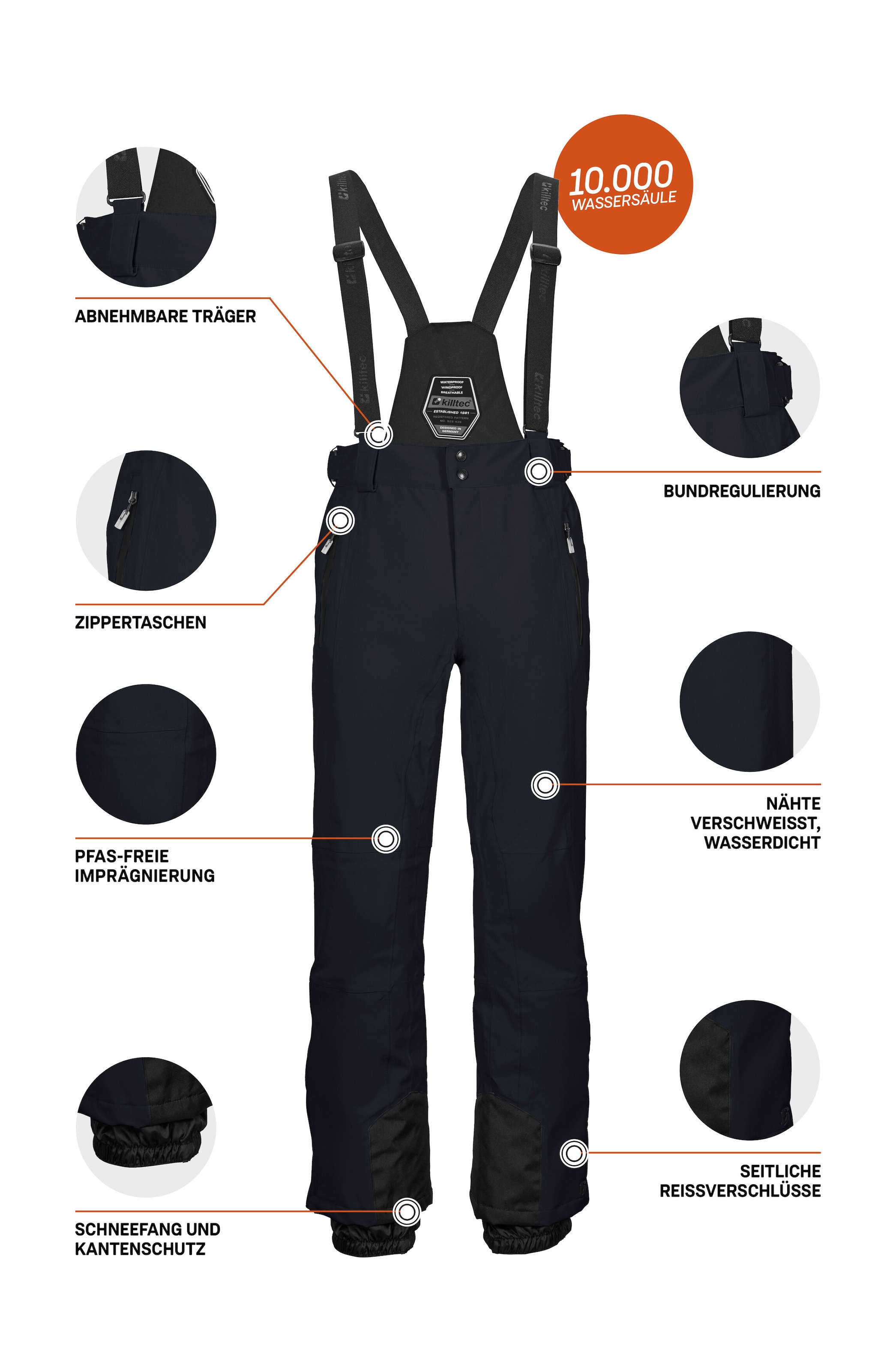 Killtec Skihose »KSW 100 MN SKI PNTS«  Wind- und wasserdichte Skihose, verstellbar, mit Schneefängen