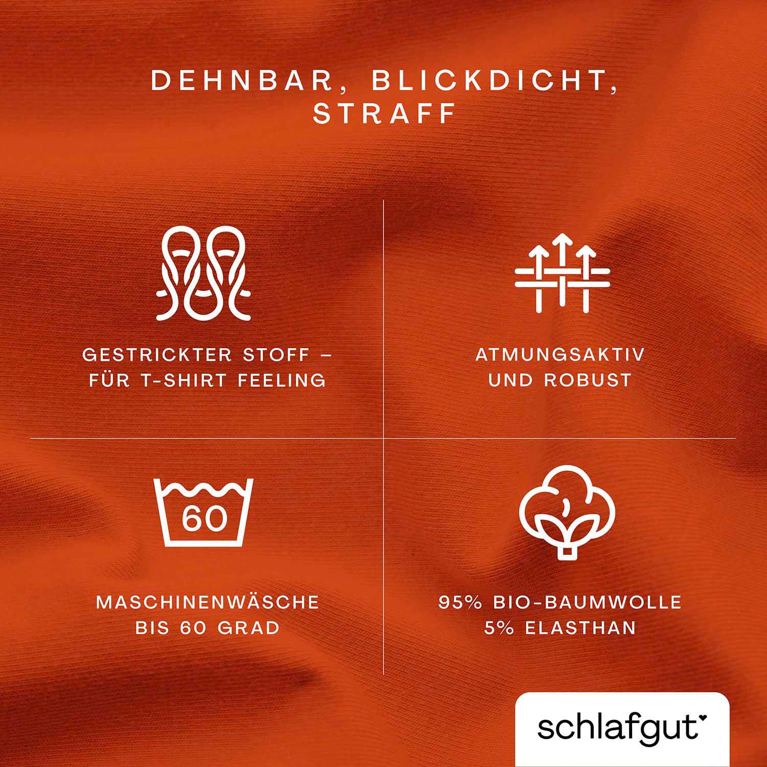 Schlafgut Spannbettlaken »PURE Bio-Baumwolle mit Elasthan, dehnbar blickdicht, straff, Bettlaken« PREMIUM Laken für Matratzen bis 30cm Höhe, in 90x200, 140x200, 180x200