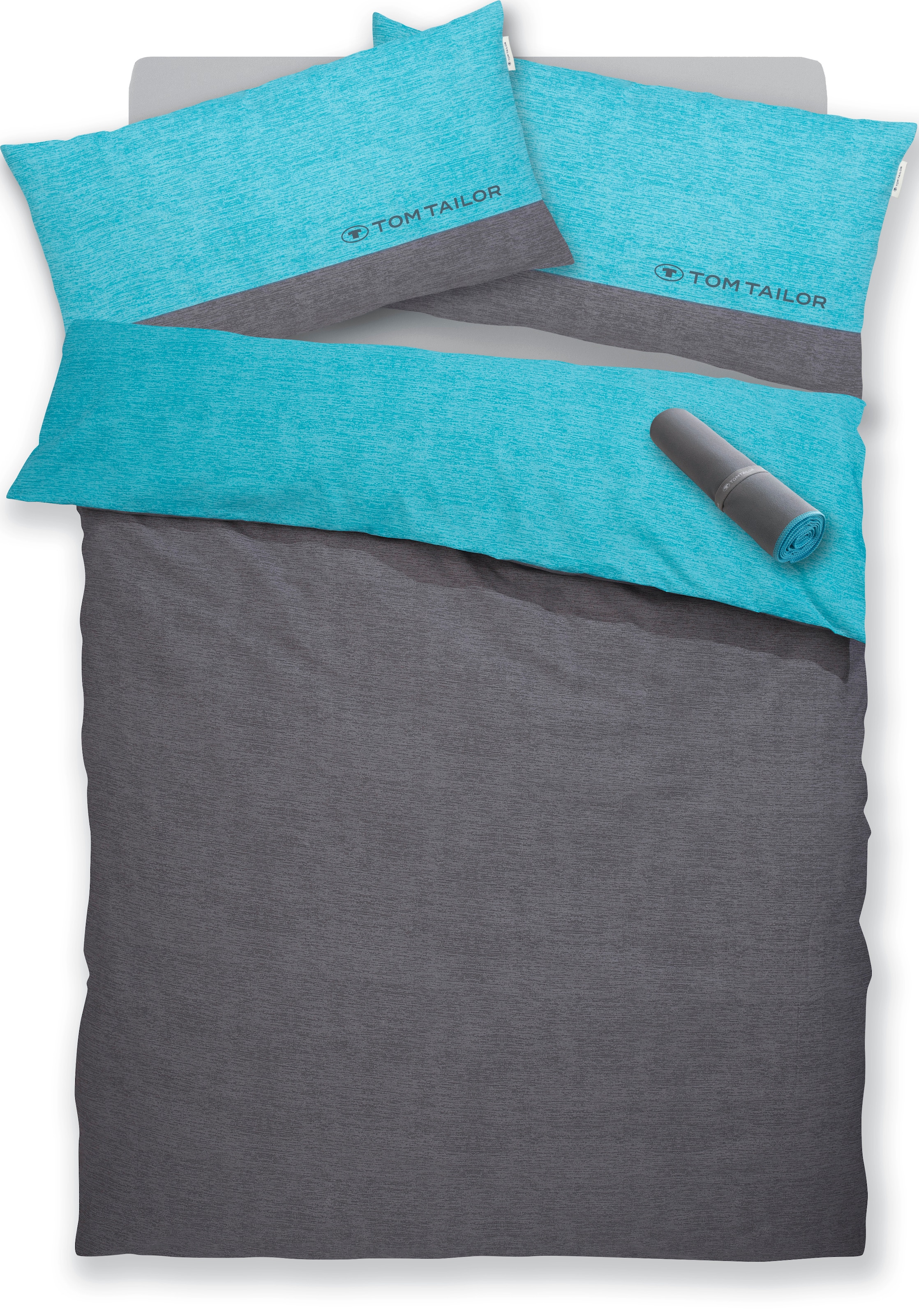 TOM TAILOR HOME Bettwäsche »Henry« 3 Stk. Bettwäsche aus Baumwolle, mit GRATIS-Zugabe: Sporthandtuch