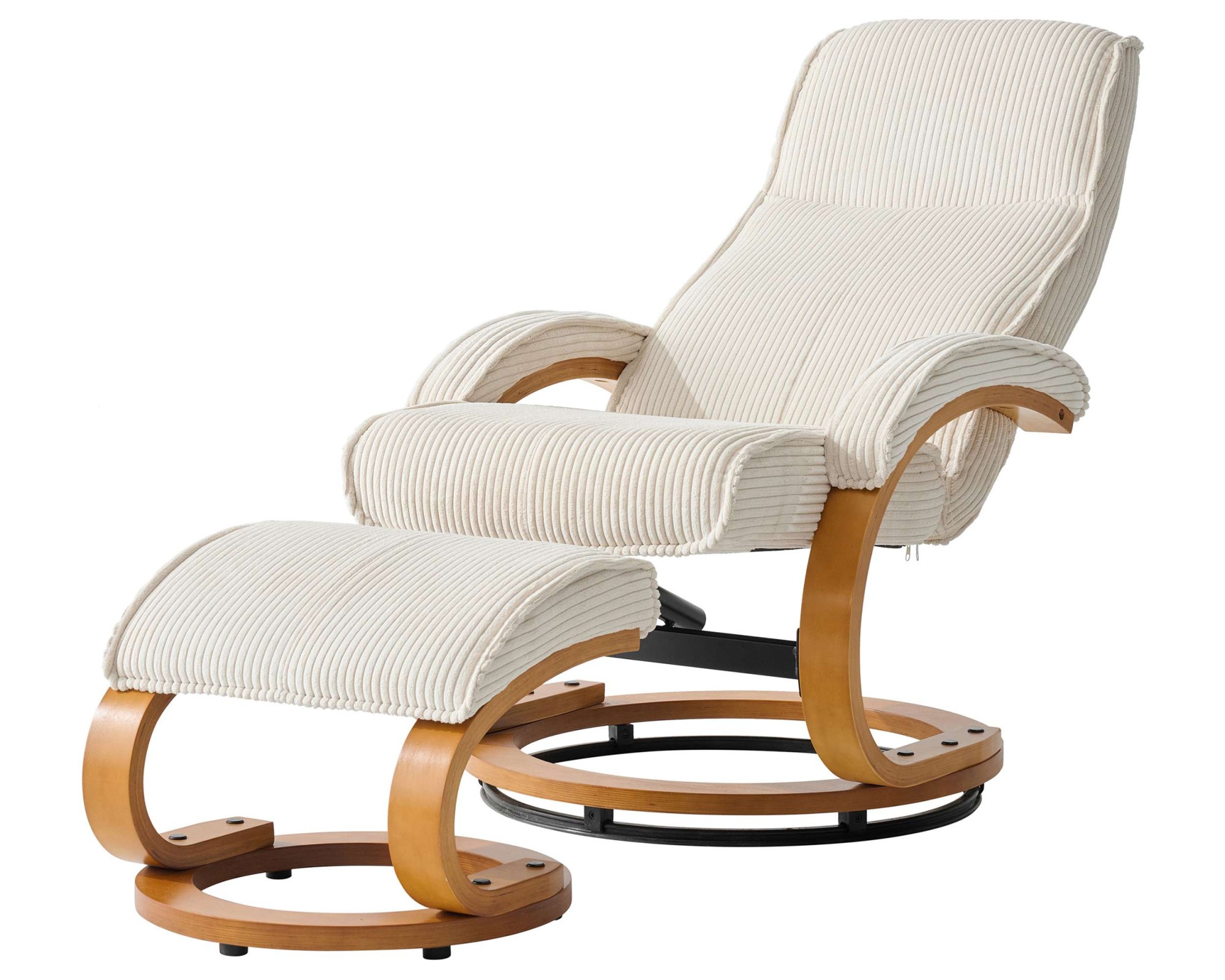 OTTO home Relaxsessel »mit Hocker PARIS neu: Cord - OTTO. Verlässliche Qualität.« Set, bestehend aus Sessel und Hocker, 2 Stk. tlg. manuelle Relaxfunktion mit Drehfunktion, neu: Cord-Bezug