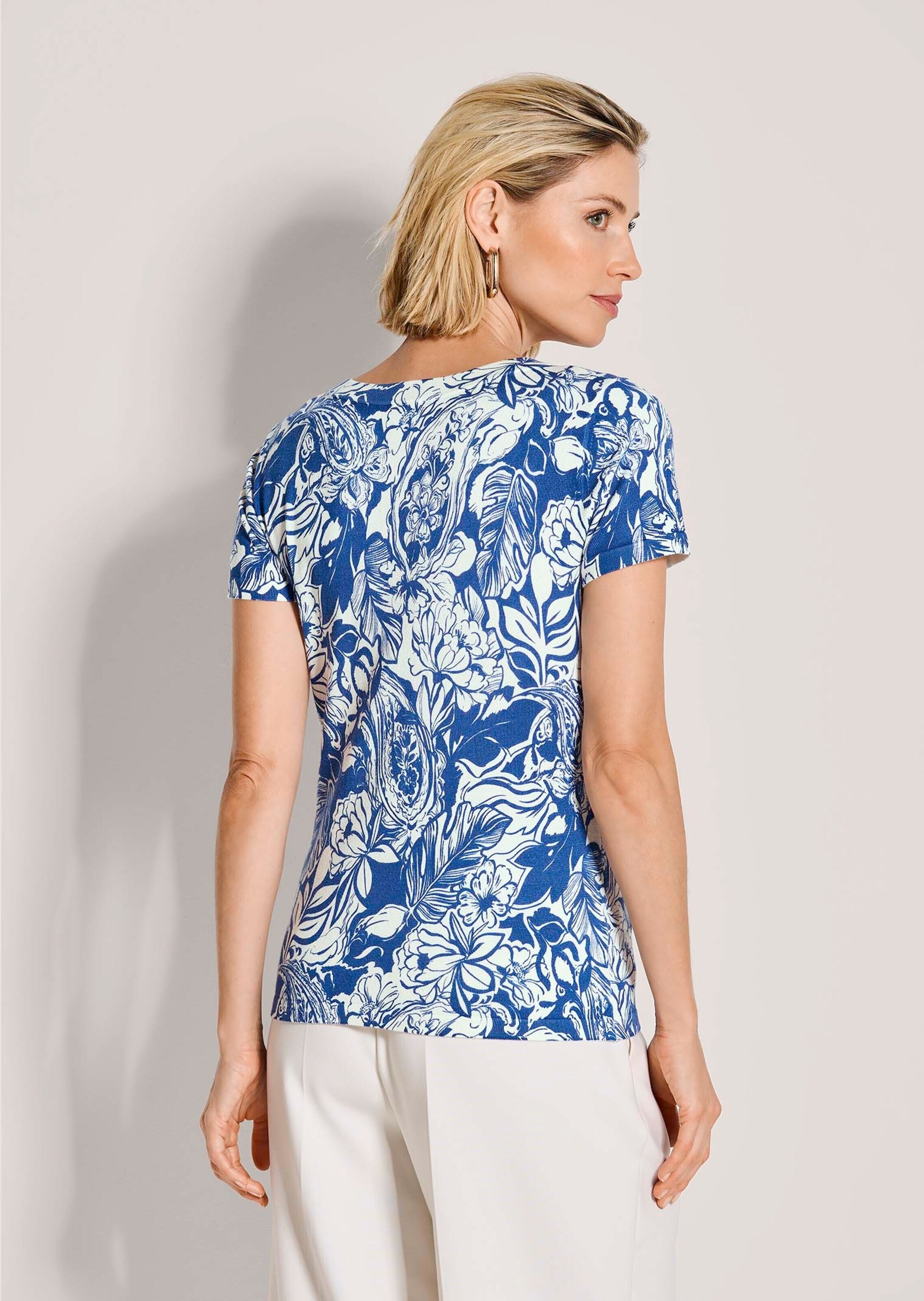 MADELEINE Longpullover »Feinstrickpullover Viskoseshirt mit floralem Muster« Floraler Alloverdruck