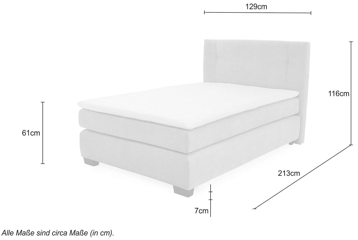 Jockenhöfer Gruppe Boxspringbett »Family, inklusive 7-Zonen-TTFK-Matratzen und Kaltschaumtopper«, erhältlich in den Breiten 120,140 & 180cm