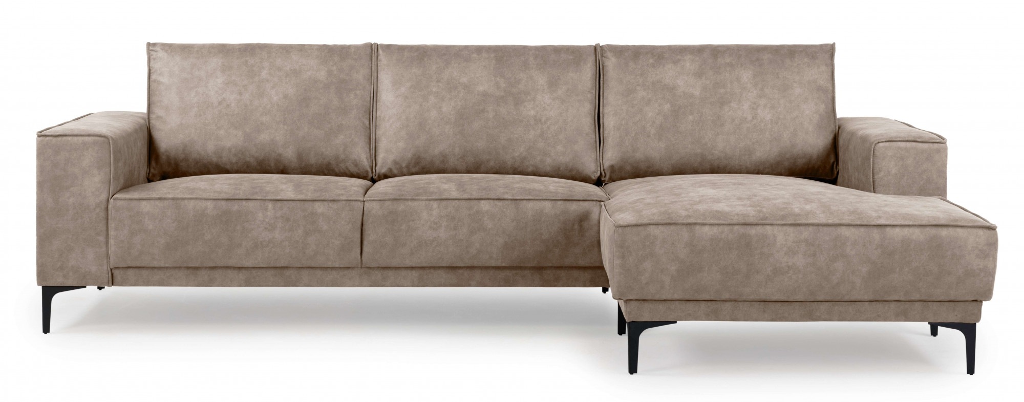Places of Style Ecksofa »Polsterecke Oland, Struktur, Flachgewebe, Luxus-Microfaser, Boucle«, L-Form, 280 cm, Wellenunterfederung, Skandi-Design, Metallfüße