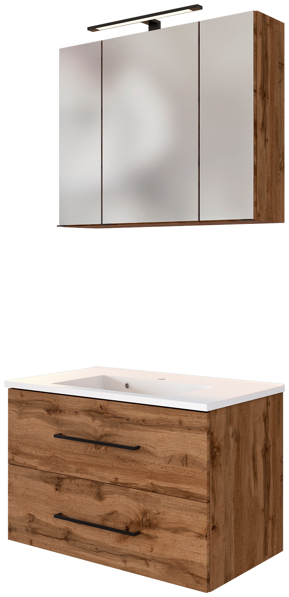 Welltime Badmöbel-Set »Luena« Set in braun, Größe B/H/T: 80 cm cm