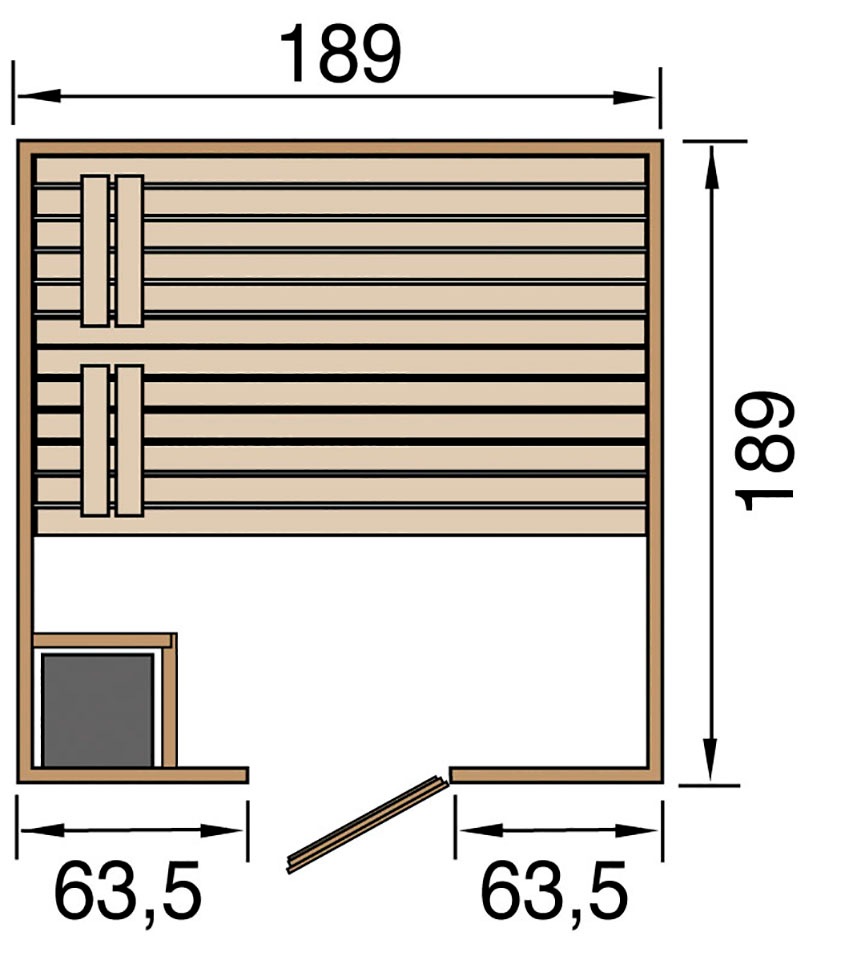 weka Sauna »Valida«, 9 kW-Ofen mit integrierter Steuerung