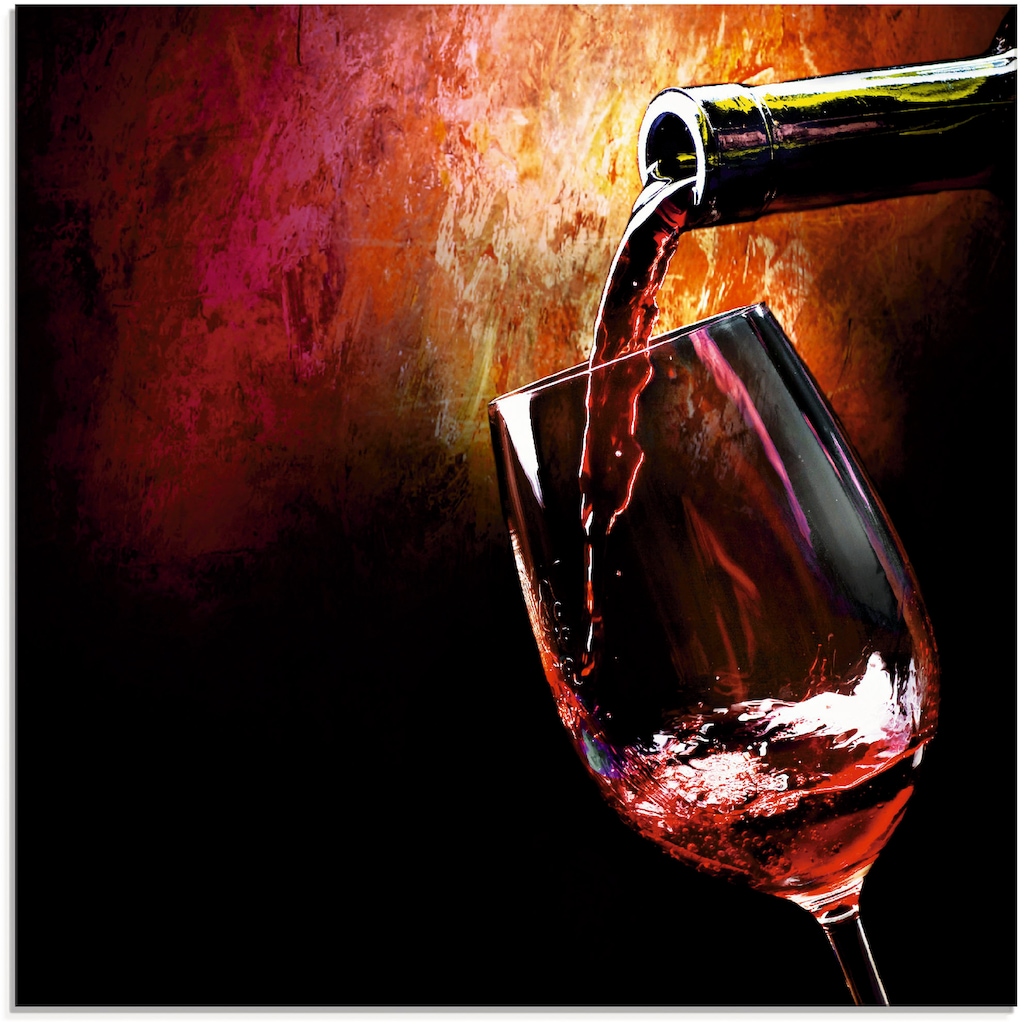 Artland Glasbild »Wein - Rotwein«, Getränke, (1 St.)