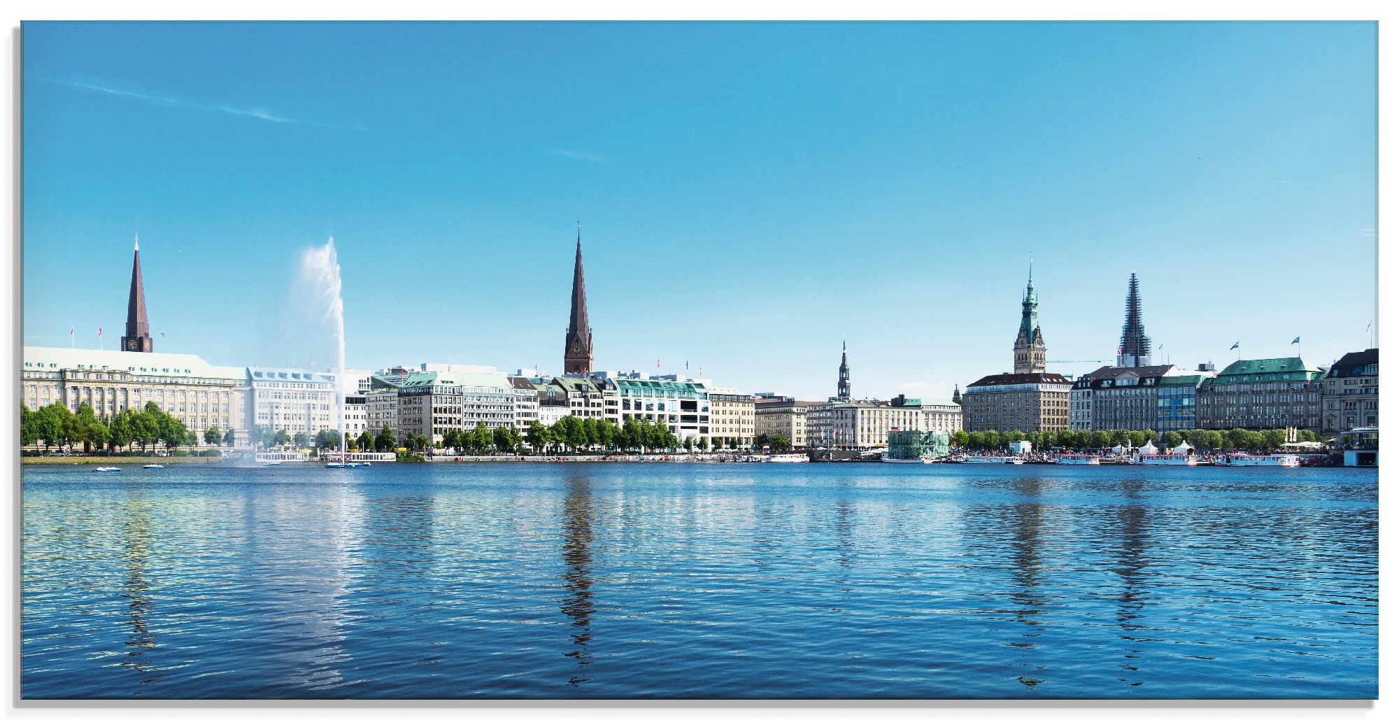 Artland Glasbild »Hamburg Alsterpanorama«, Deutschland, (1 St.)
