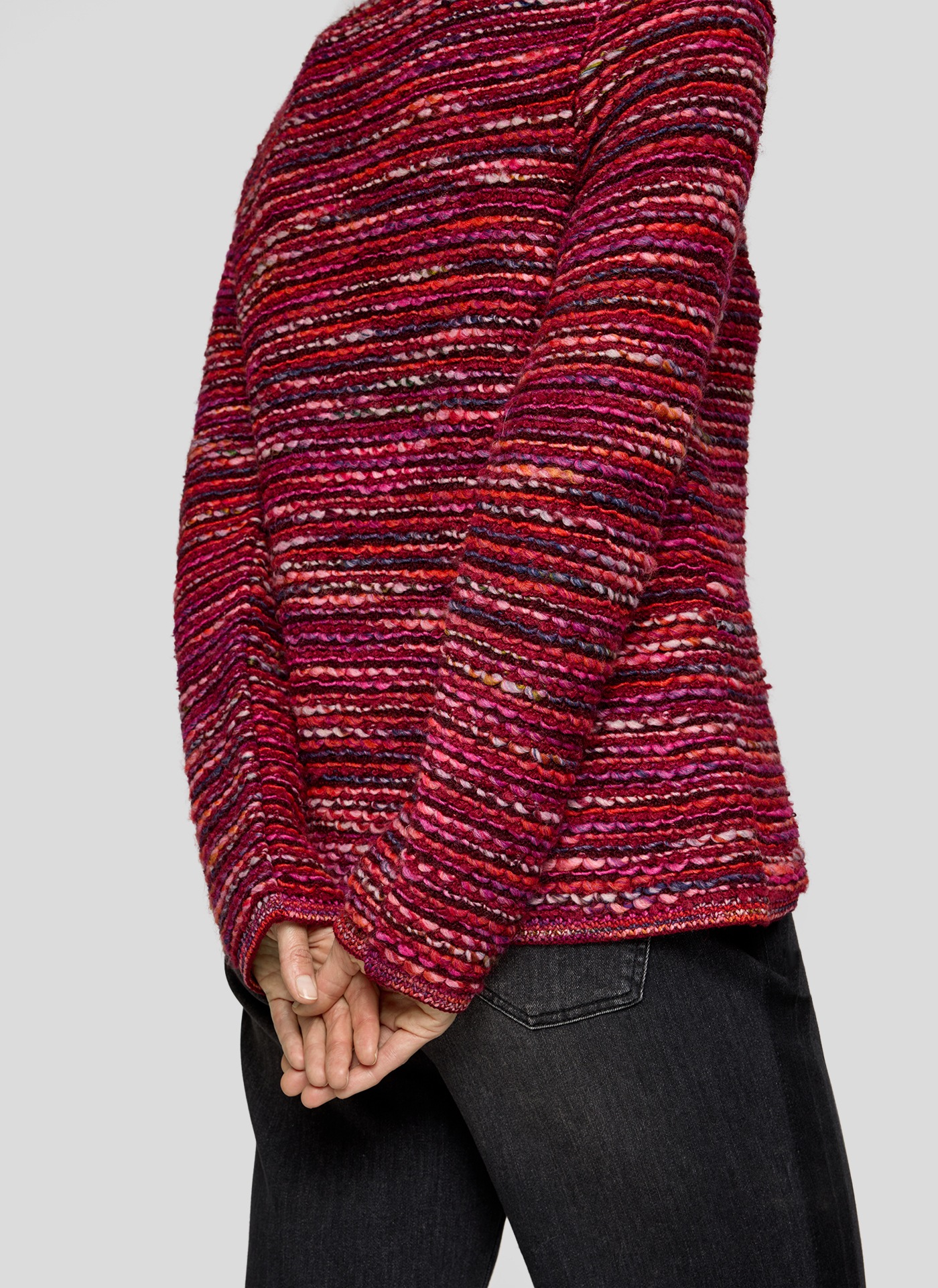 Rabe Strickjacke im Streifen-Design und in Strick-Optik