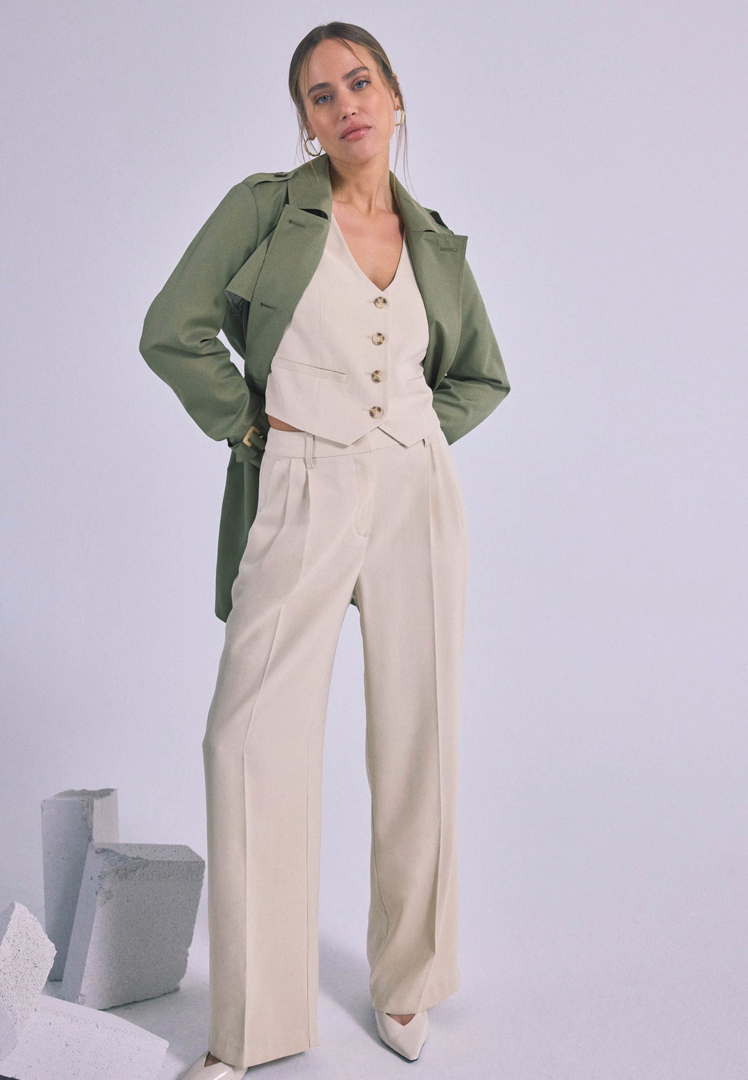 Zero Stoffhose »Stoffhose mit Bundfalten 30 Inch«