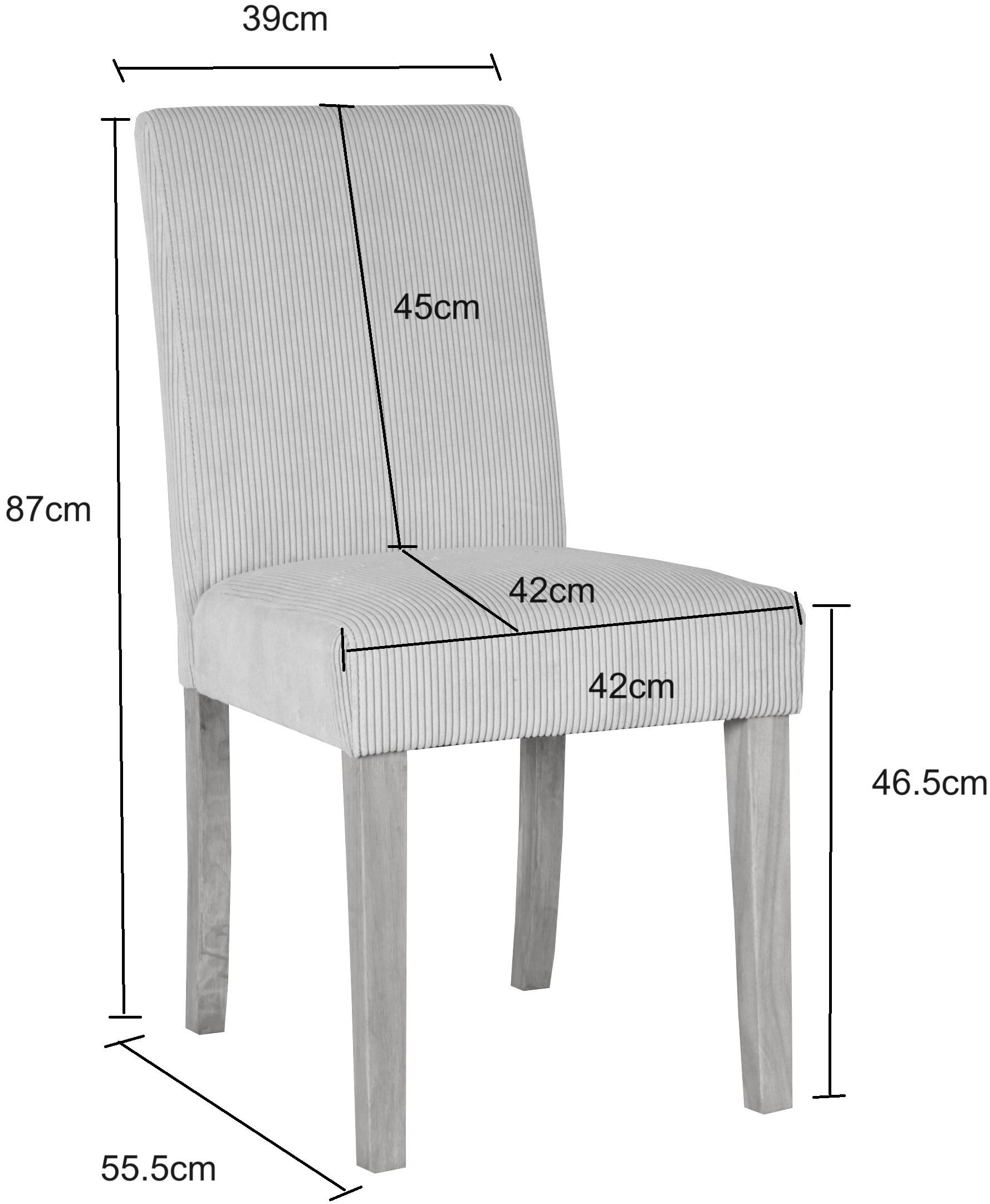 Home affaire Esszimmerstuhl »Winikon, TOPSELLER!, OTTOs Choice«, (Set), 4 St., Cord, Massivholzgestell, moderner Cordbezug, bequem gepolstert