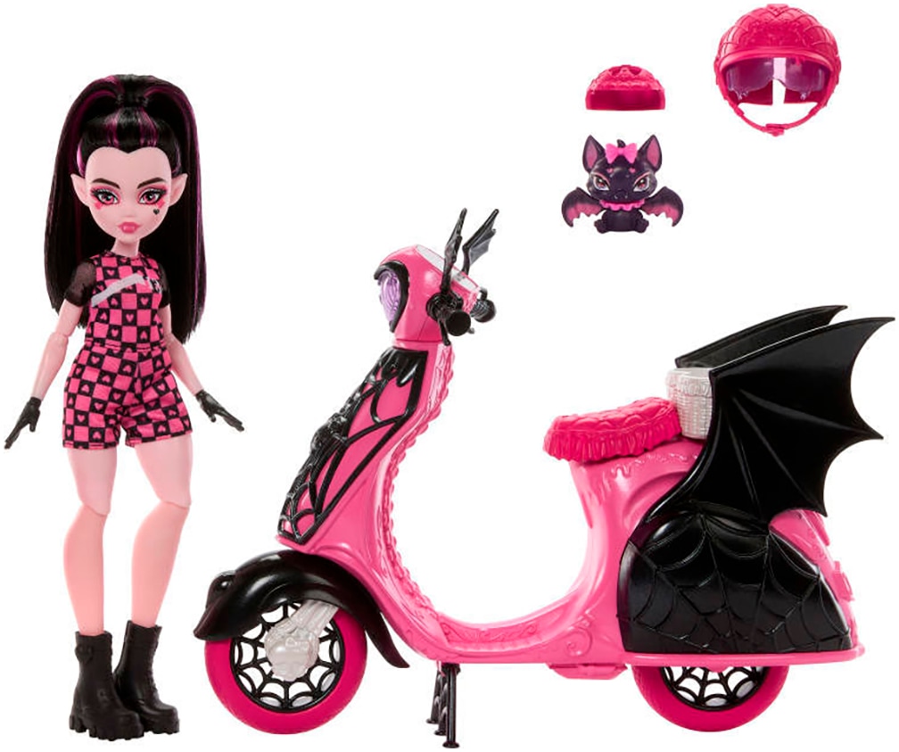 MonsterHigh™ Anziehpuppe »Draculaura, Count Fabulous«, mit Vampastic Scooter