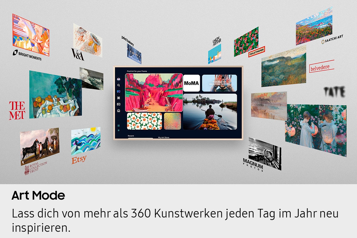 Samsung QLED-Fernseher »GQ55LS03FAU«, 4K Ultra HD, Smart-TV, The Frame, Mattes Display, Art Mode, Austauschbare Rahmen, Dolby Atmos
