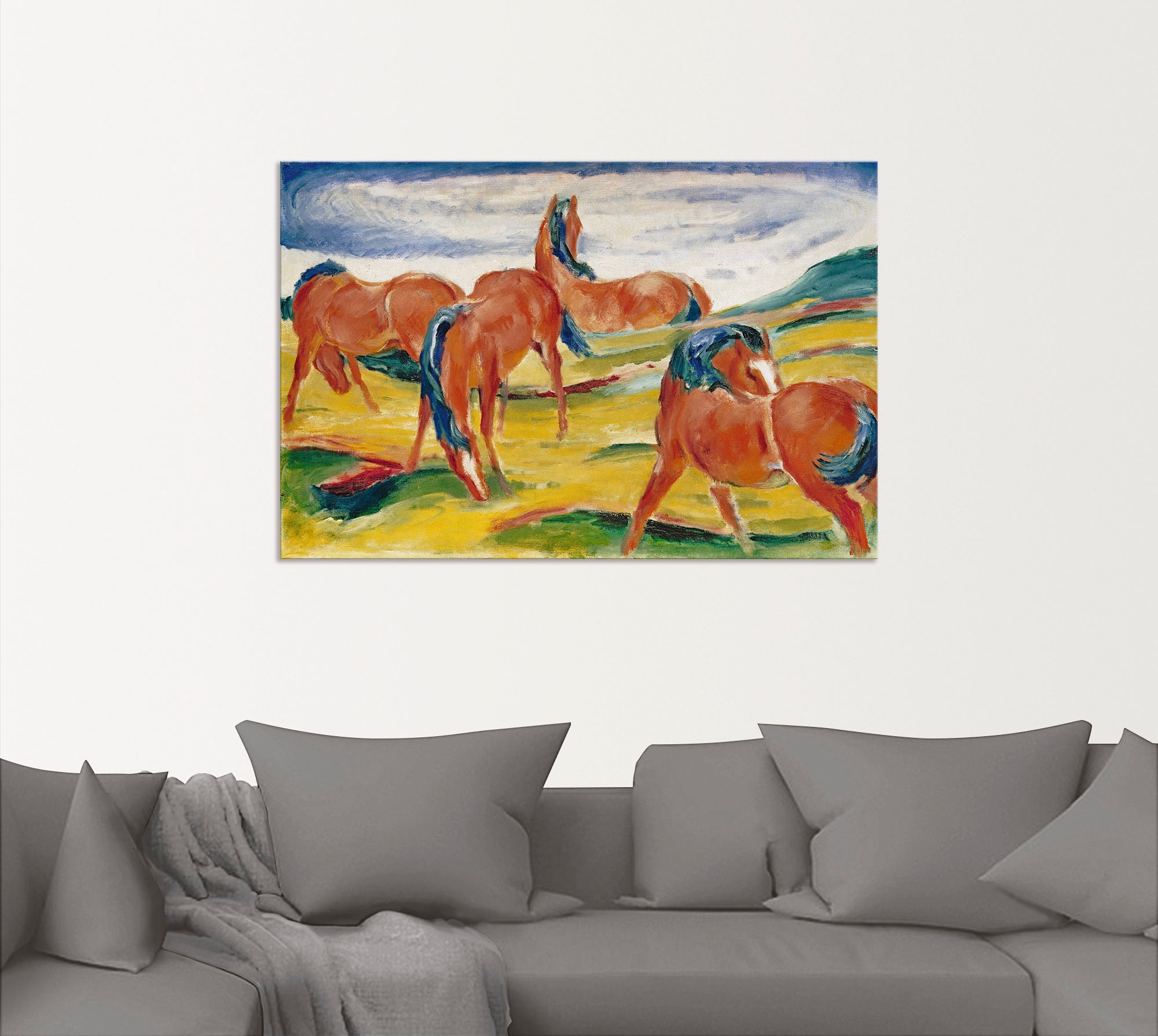 Artland Wandbild »Weidende Pferde III. 1910«, Haustiere, (1 St.), als Alubild, Outdoorbild, Leinwandbild in verschied. Größen
