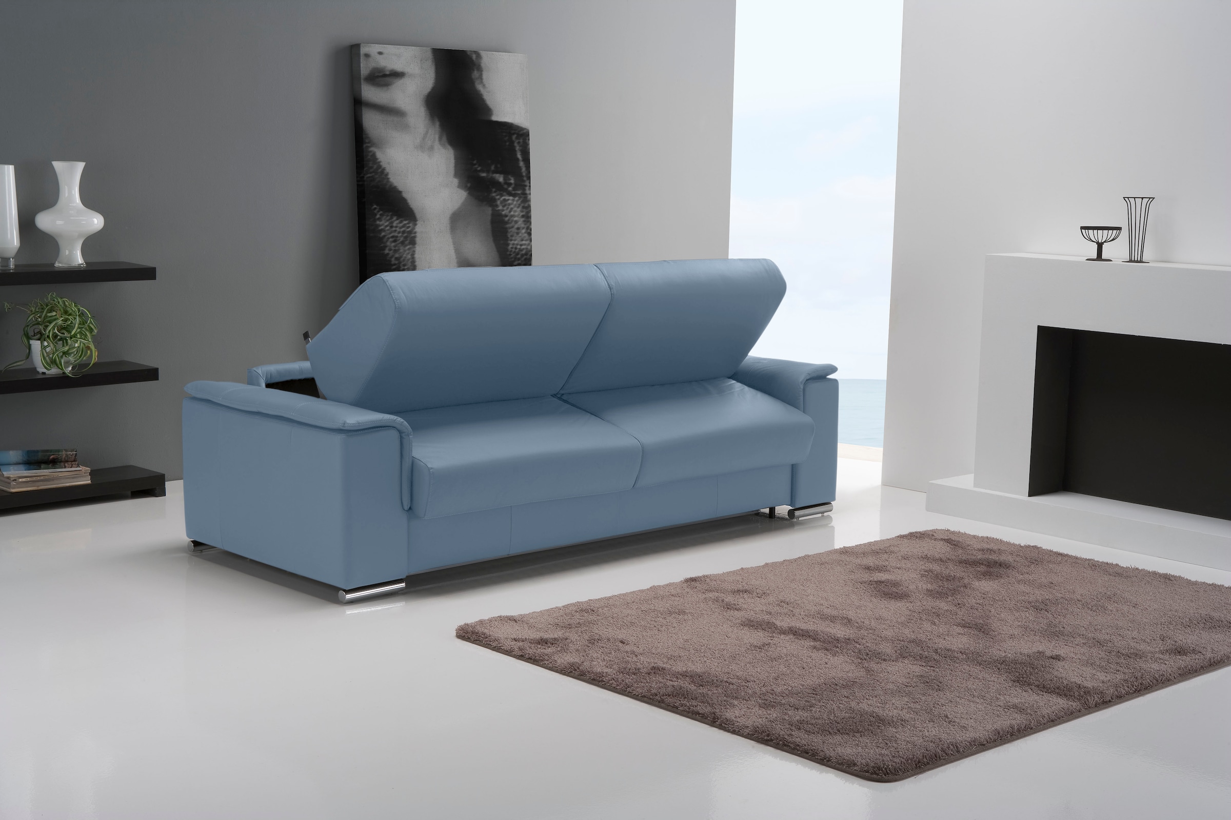 Egoitaliano Schlafsofa »Cecilia, modern & elegant, erstklassiger Sitzkomfort, Dauerschläfer«, inkl. Matratze und hochwertigem Metallbettrahmen, toller Schlafkomfort